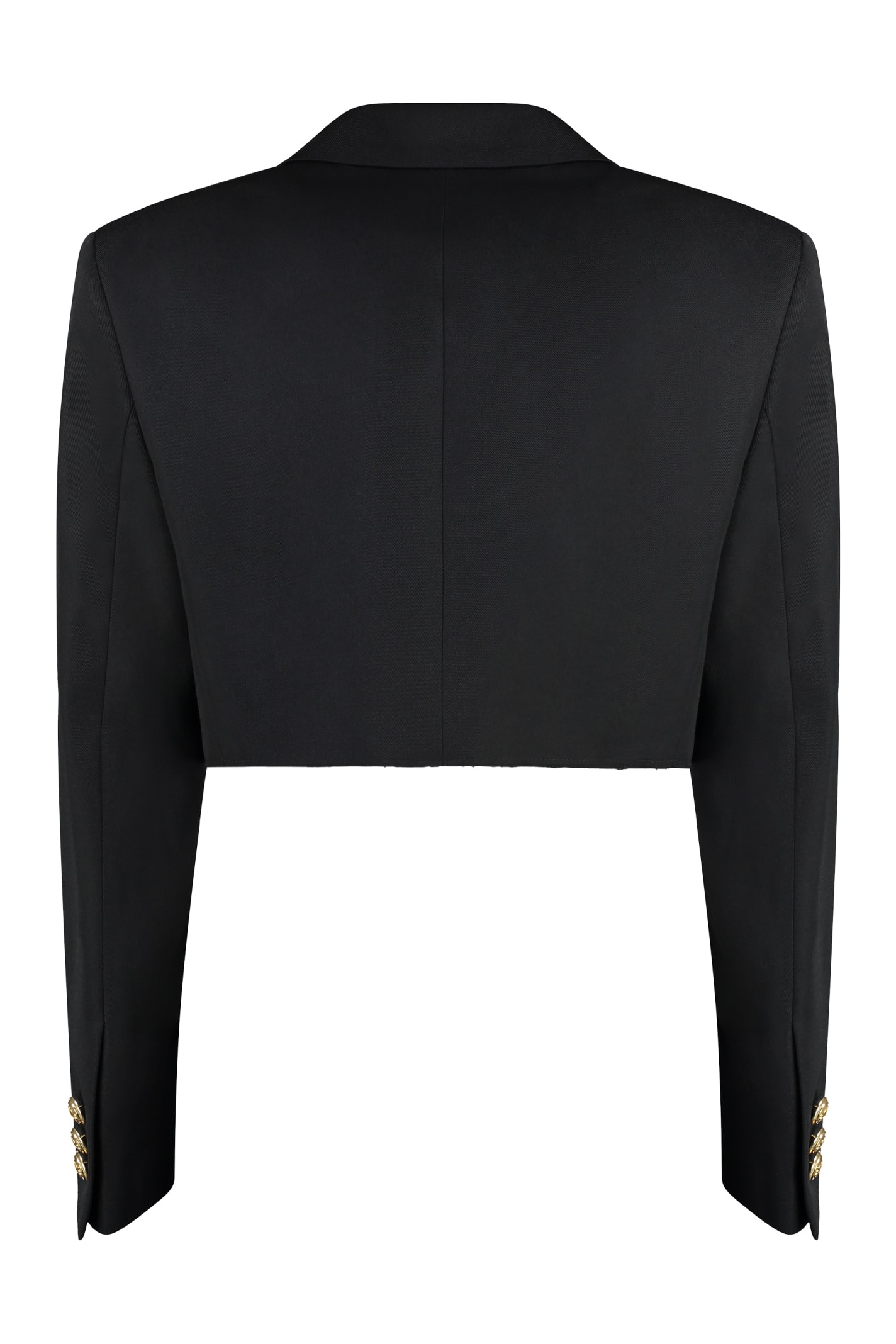 Shop Palm Angels Double-breasted Wool Blazer In Black