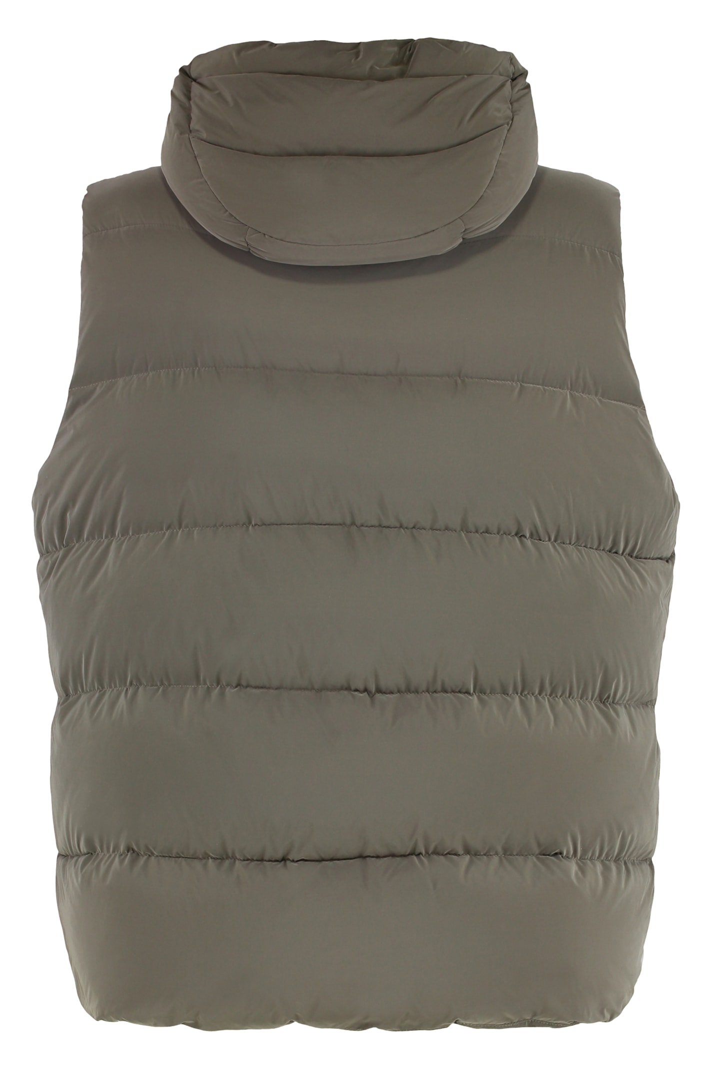 Moorer Quilted Hooded Waistcoat In Green