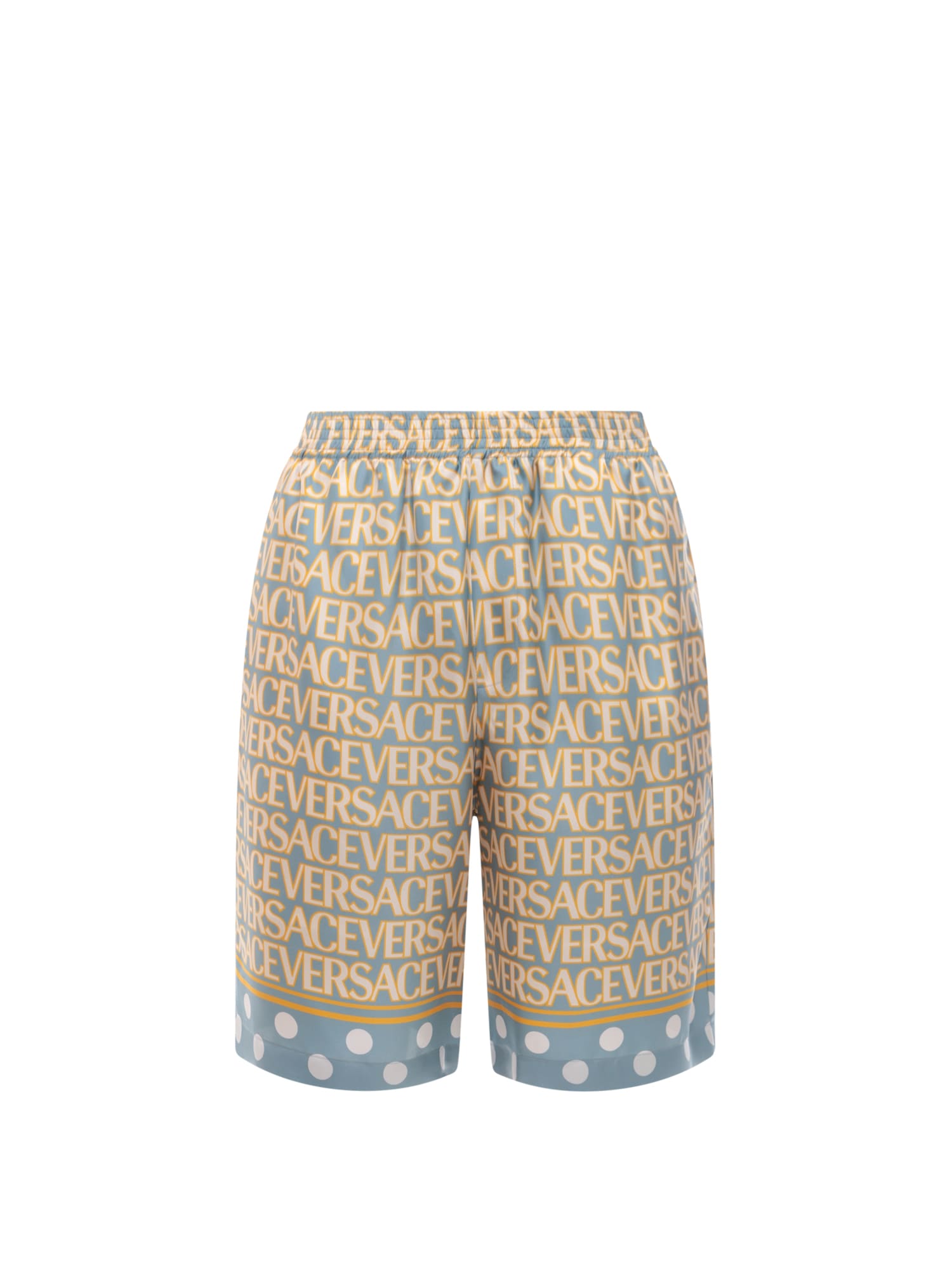 Shop Versace Bermuda Shorts In Blue