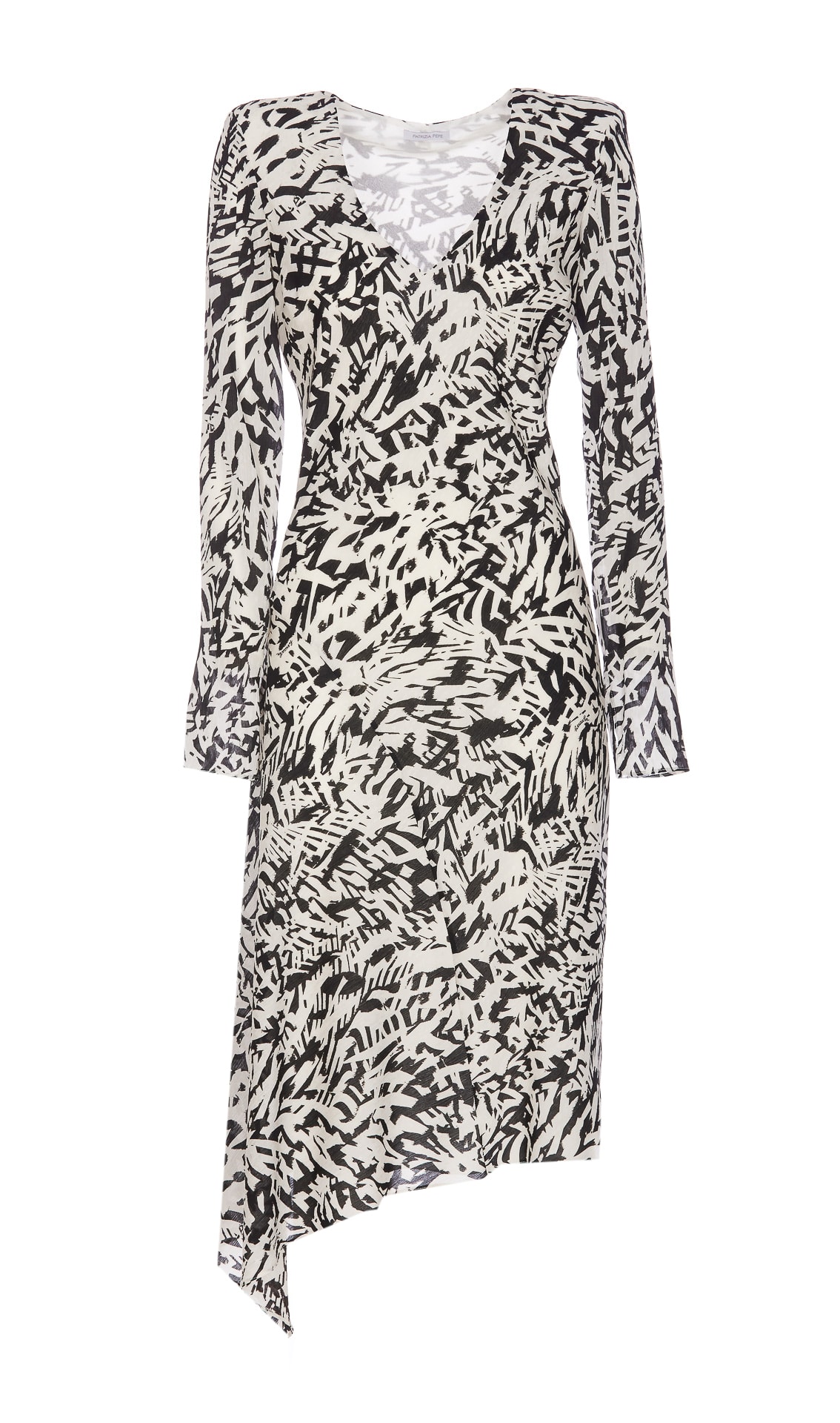 Shop Patrizia Pepe Printed Dress In Black