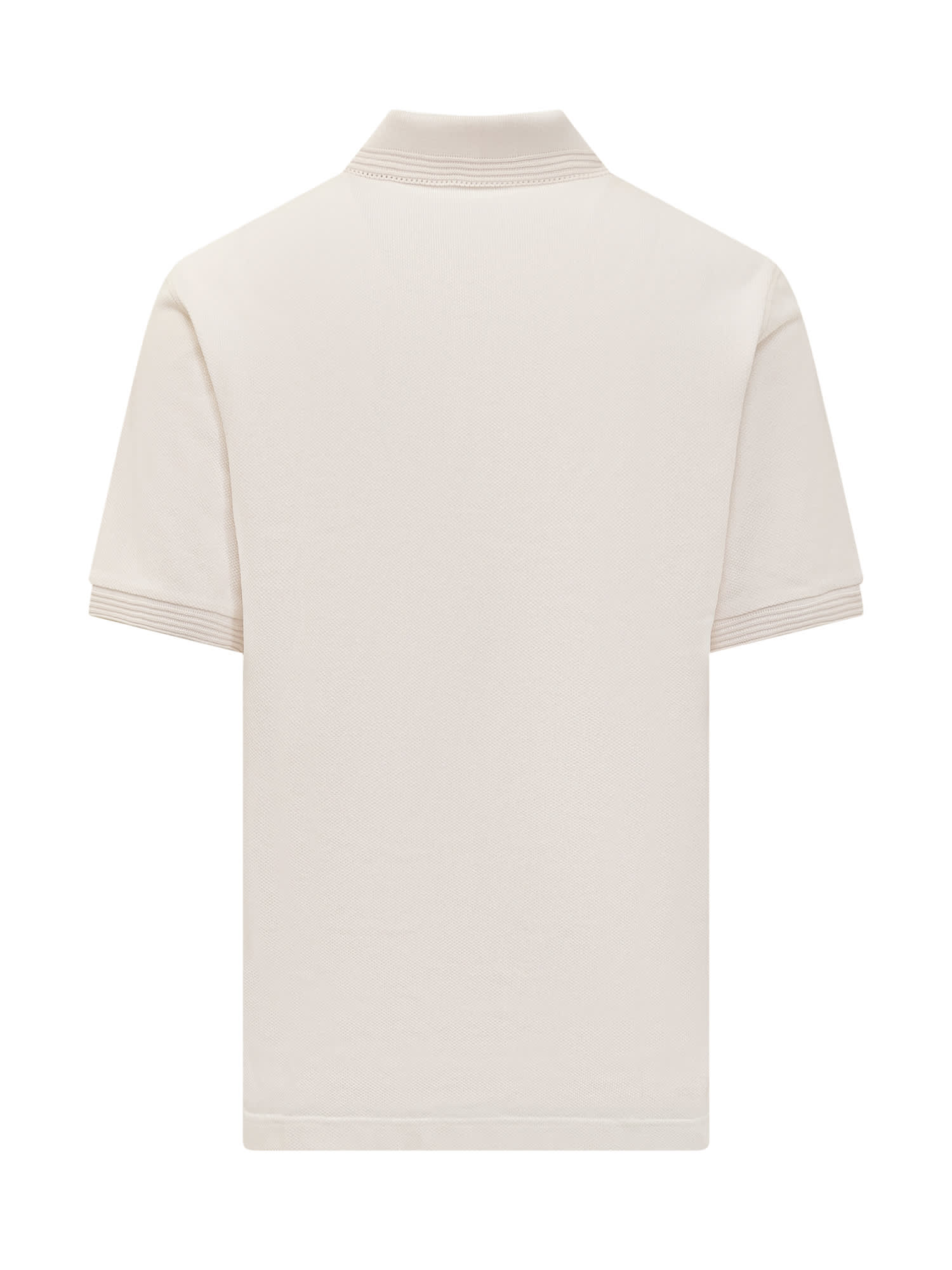 Shop Ferragamo Polo With Logo In Bianco Mascarpone