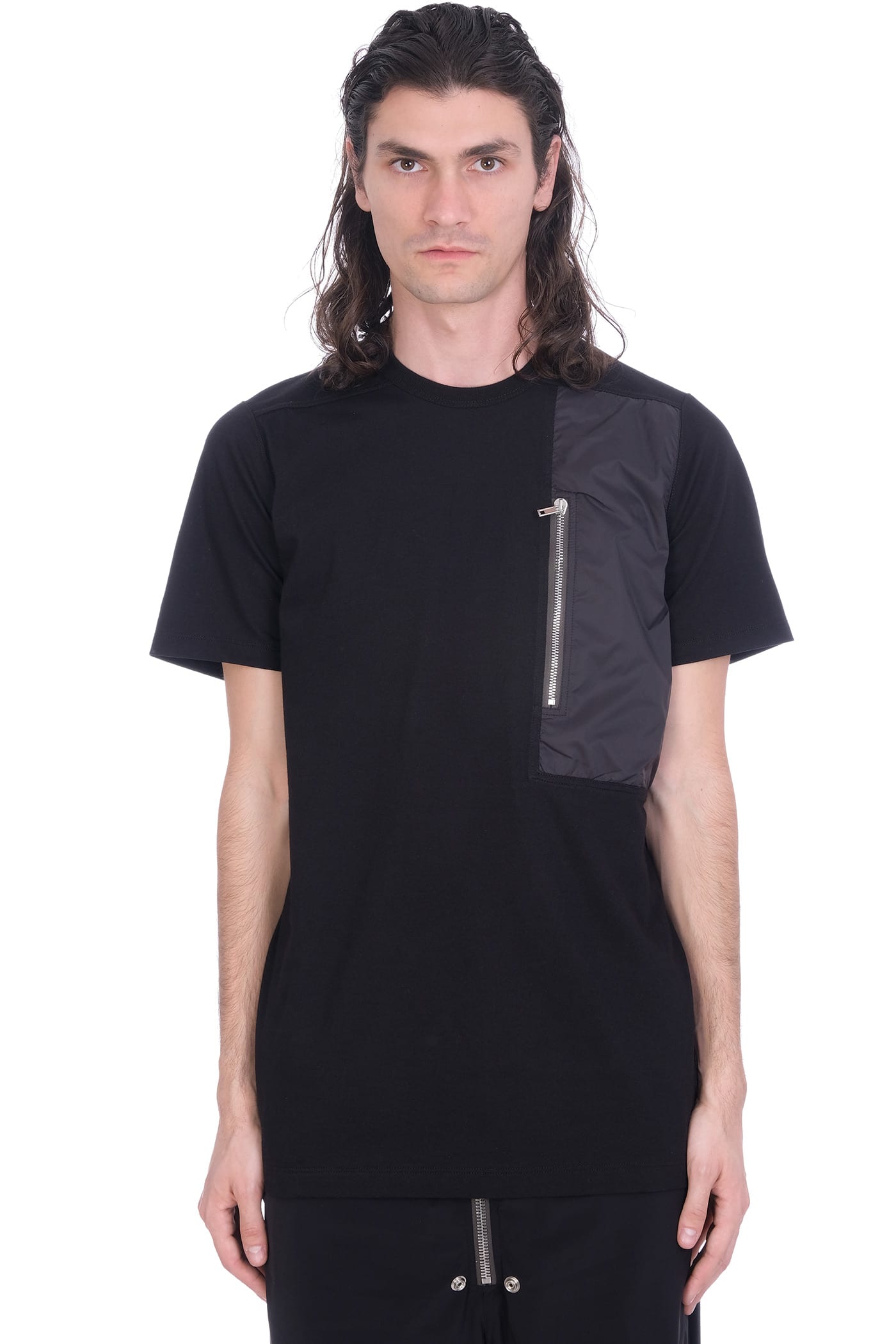 Rick Owens Pocket Level T T-shirt In Black Cotton