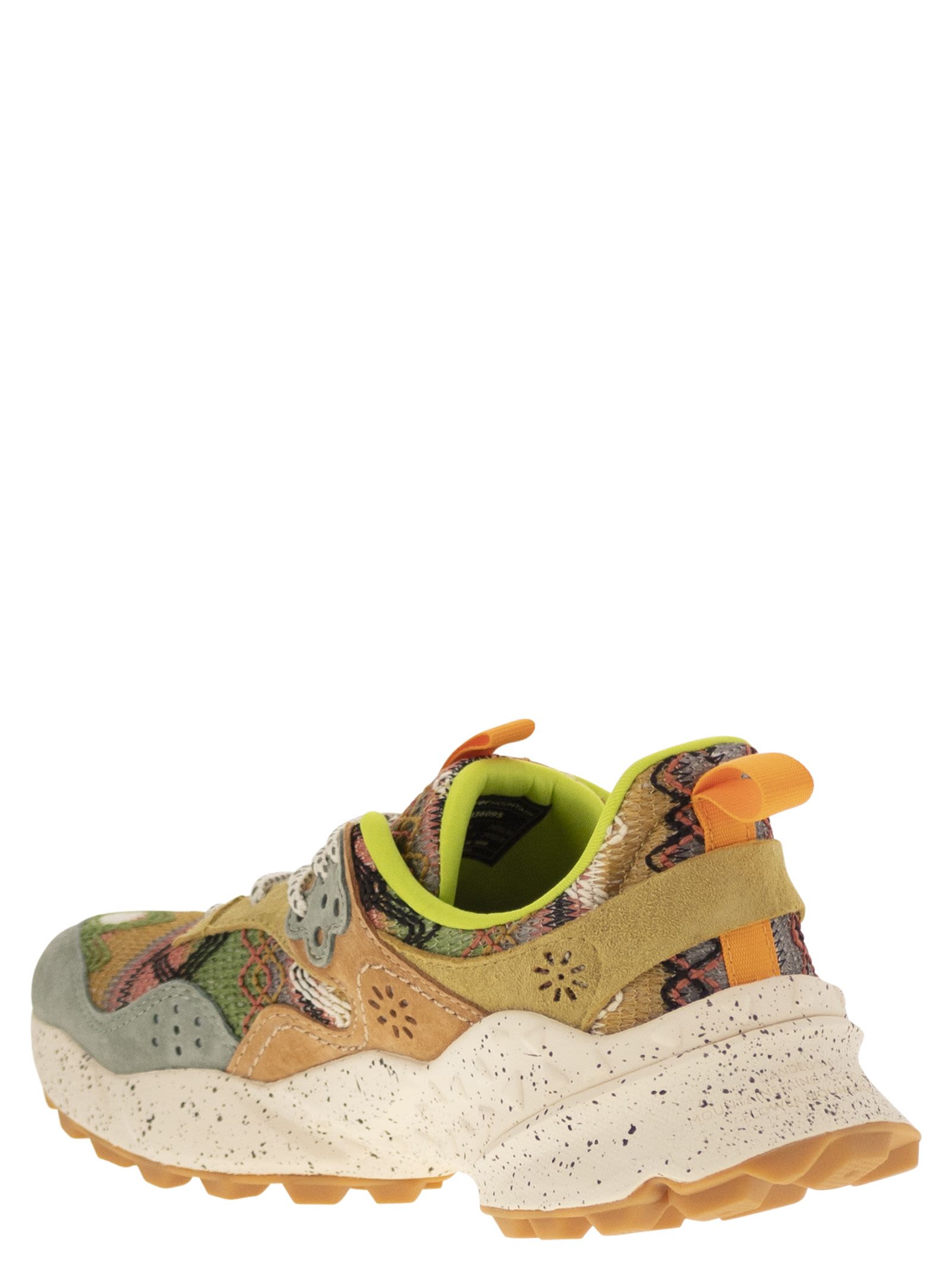 Flower Mountain Kotetsu Sneakers In Suede And Technical Fabric