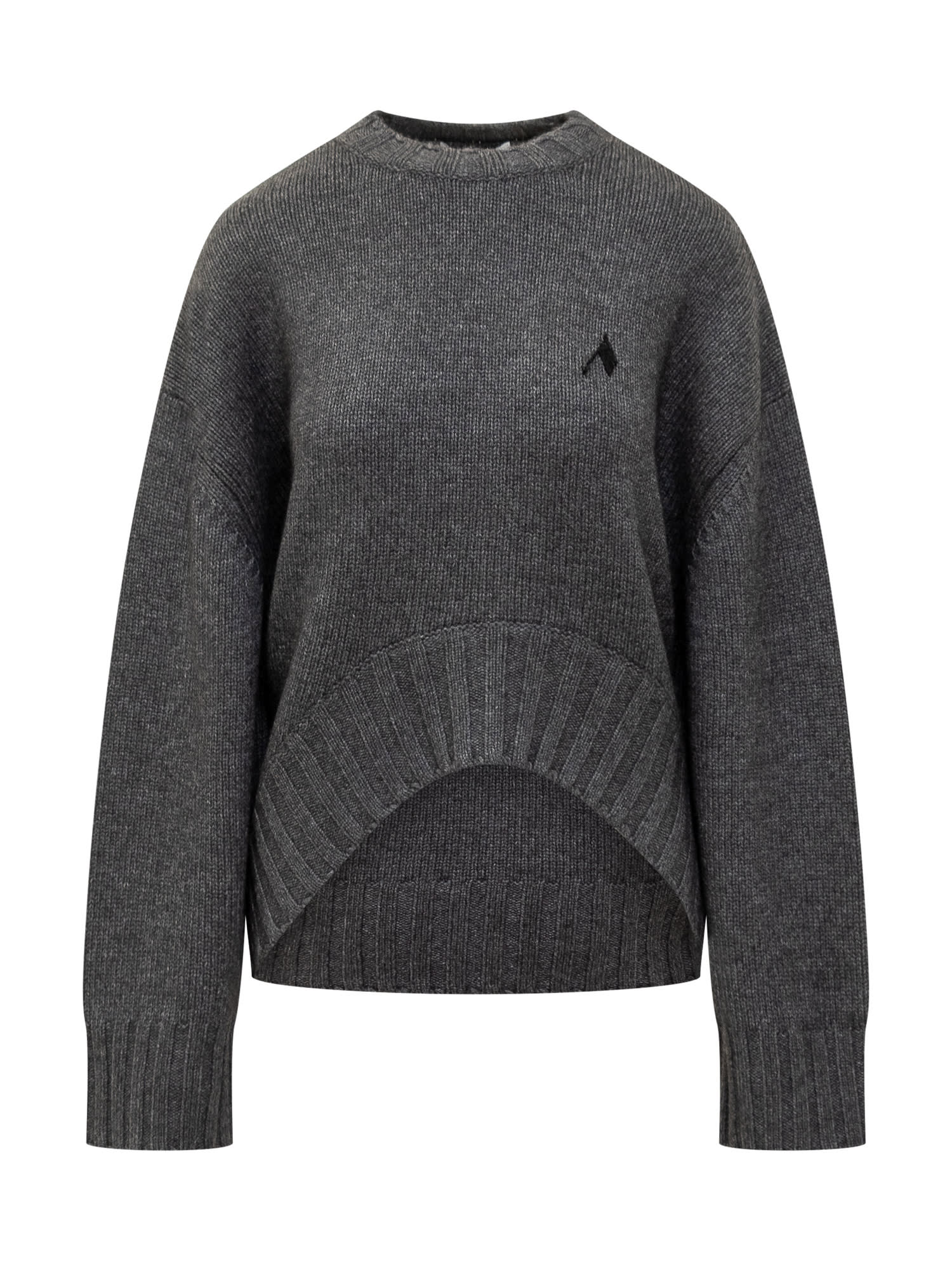 Shop Attico Sweater With Logo In Grey