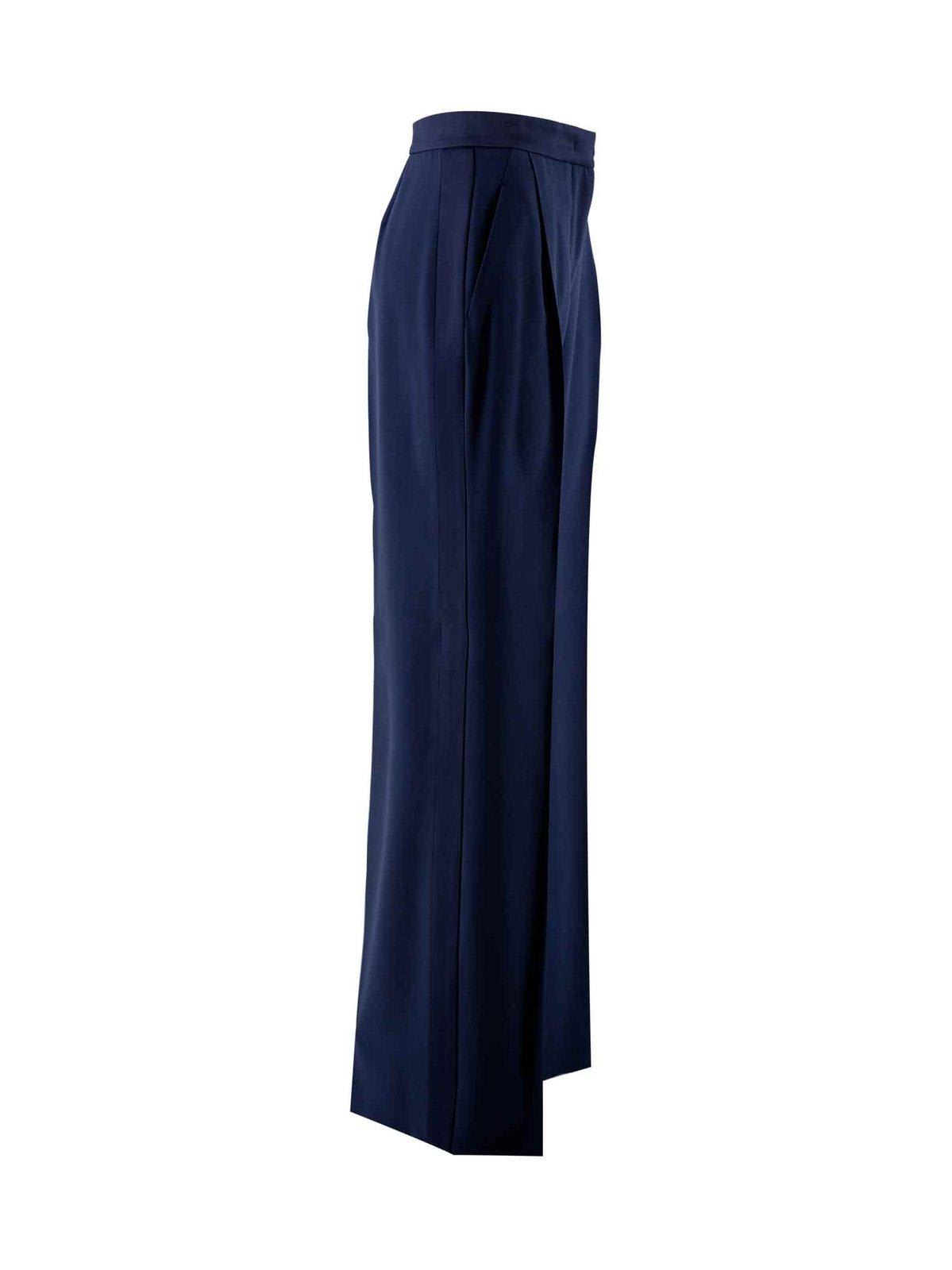 Shop Alberta Ferretti High Waist Wide-leg Pants  In Blue