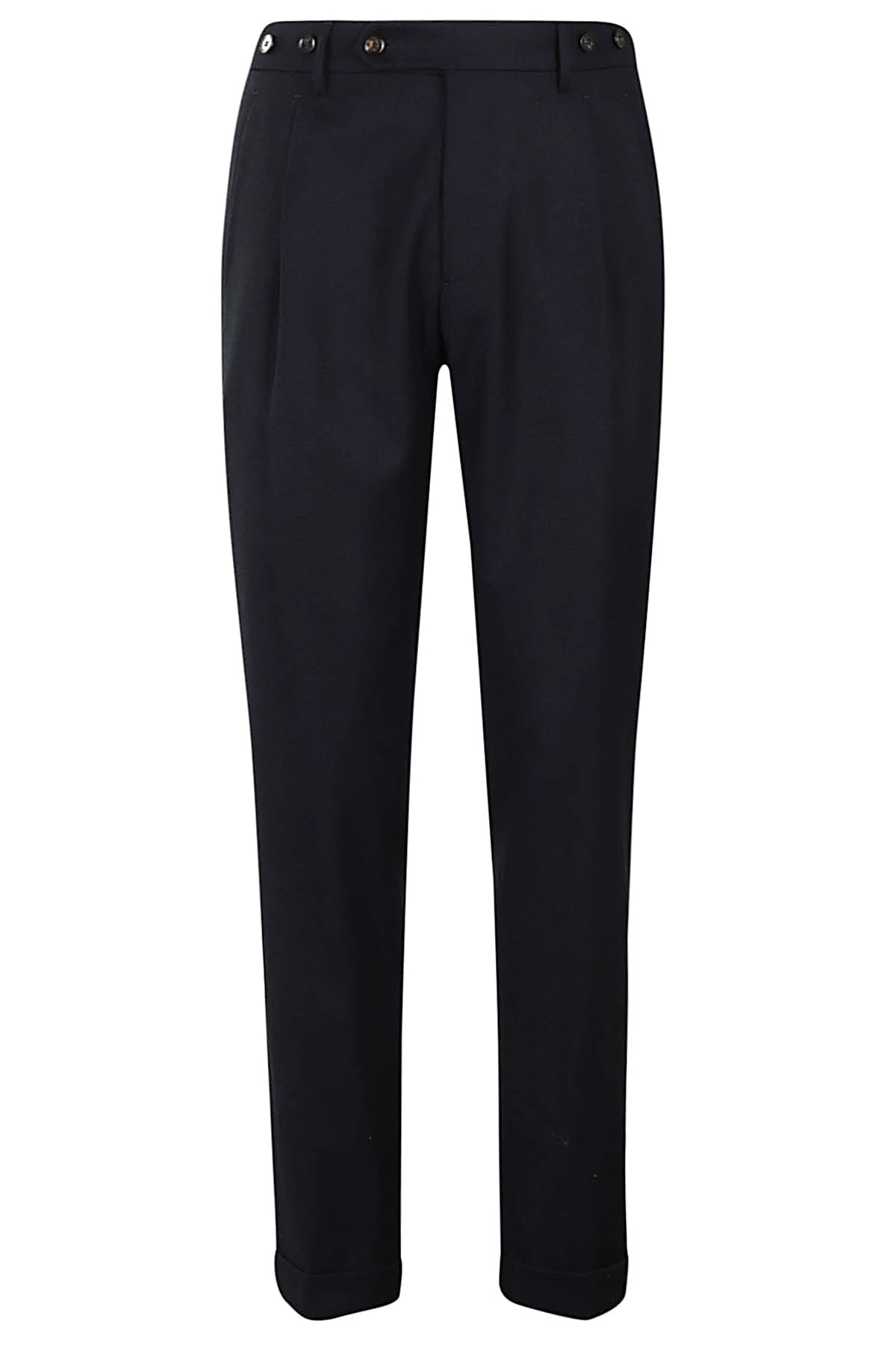 Shop Berwich Barber Long Pant 2 Pences Lana Light Melange In Navy