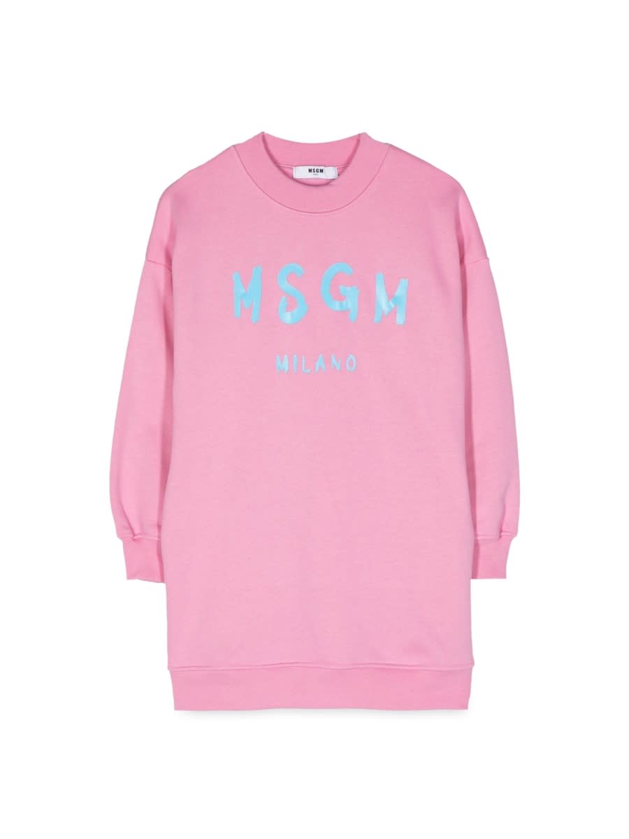 Msgm Kids' Sweatshirt Dress In Pink