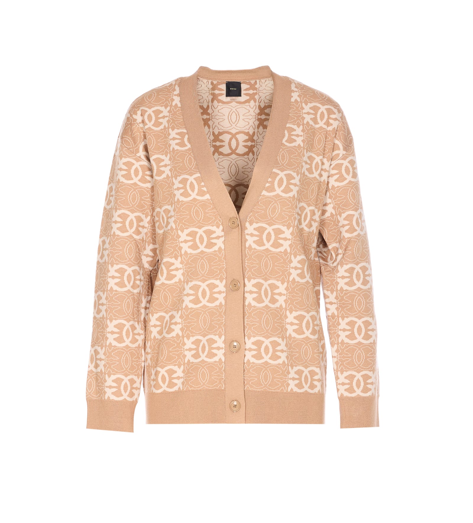 Pinko Geometrisch Gemusterter Cardigan In Brown