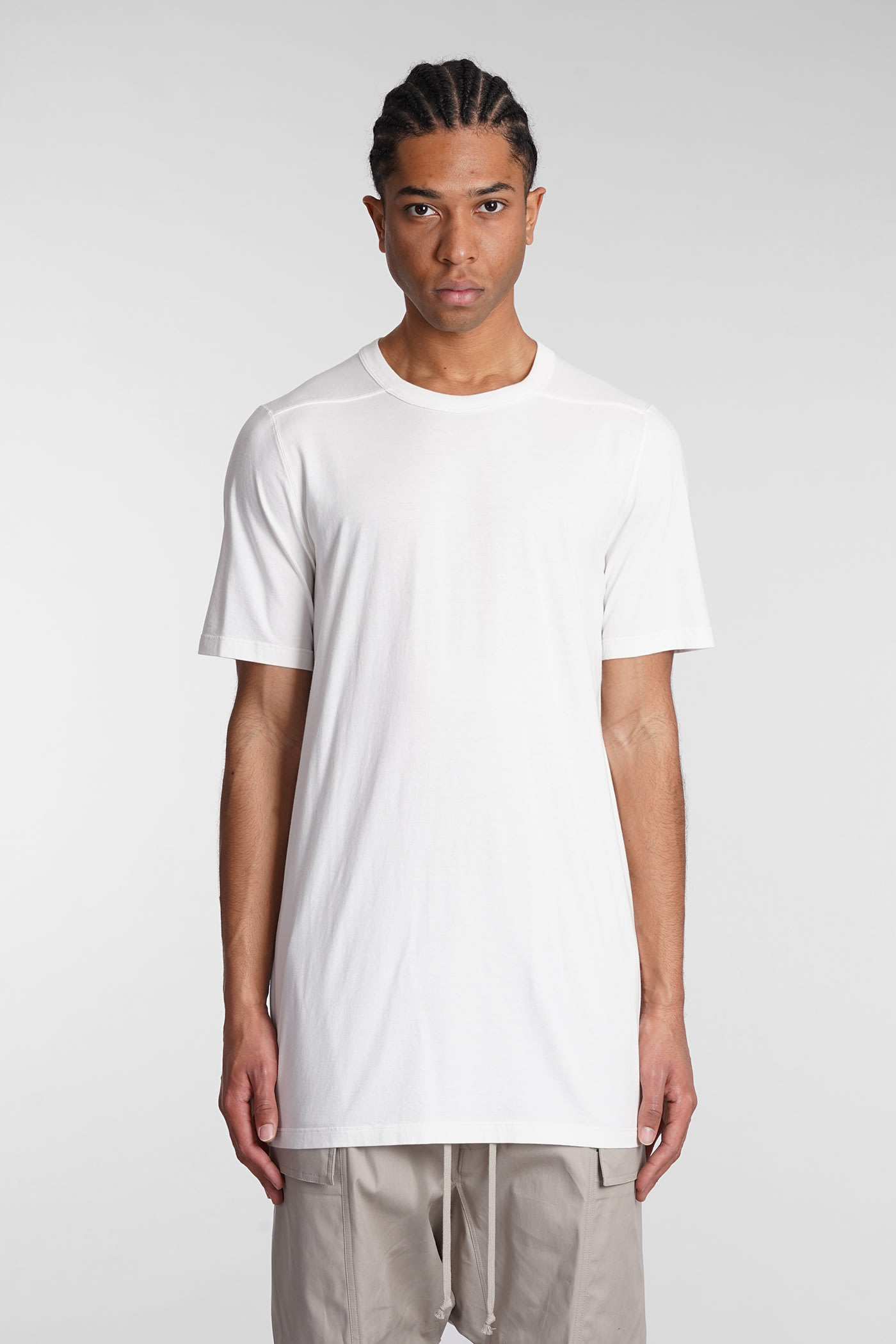 RICK OWENS LEVEL T T-SHIRT IN WHITE COTTON