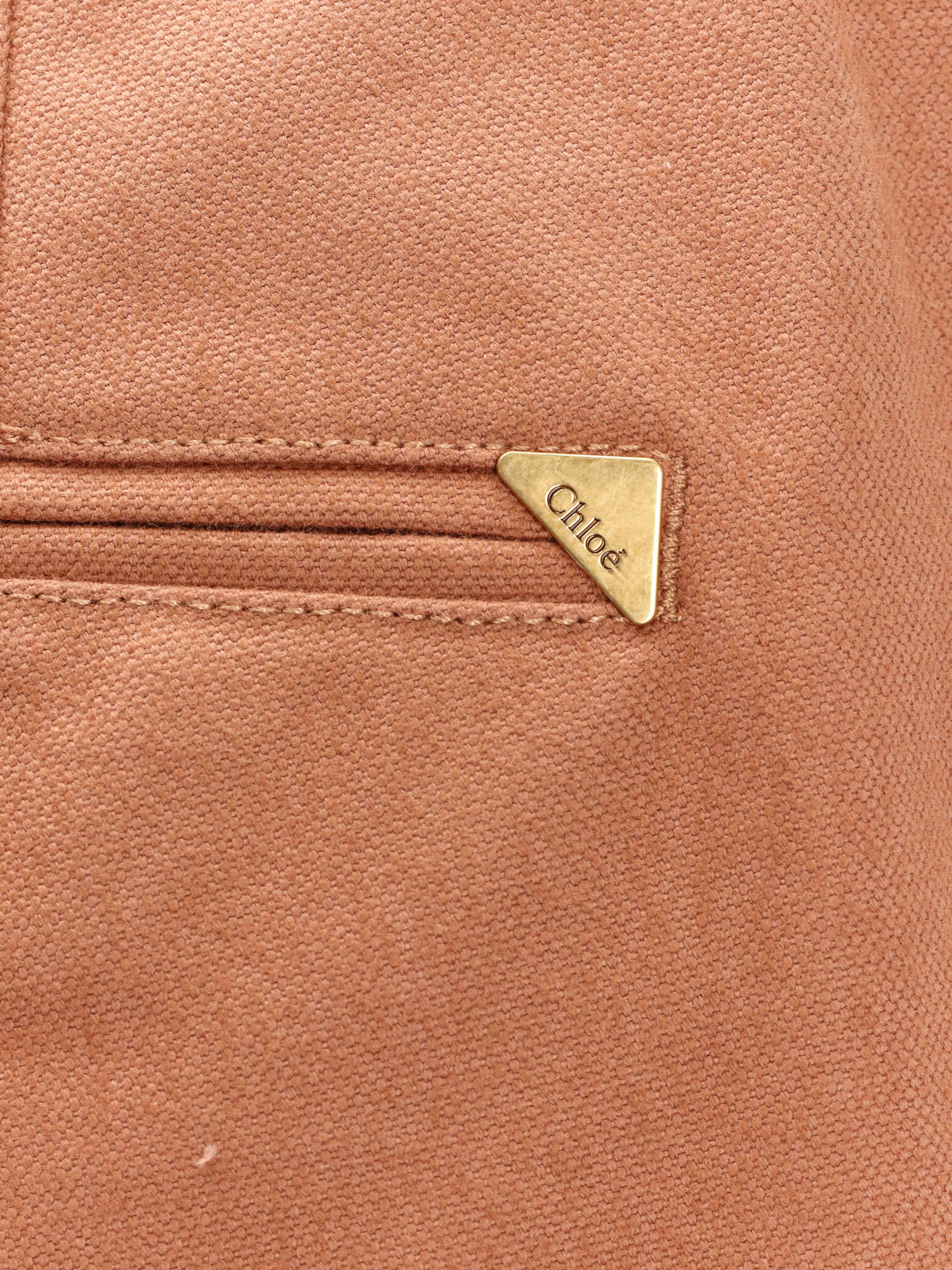 Chloé Pantalone Dalla Gamba Ampia In Cotone Mattone In Multi