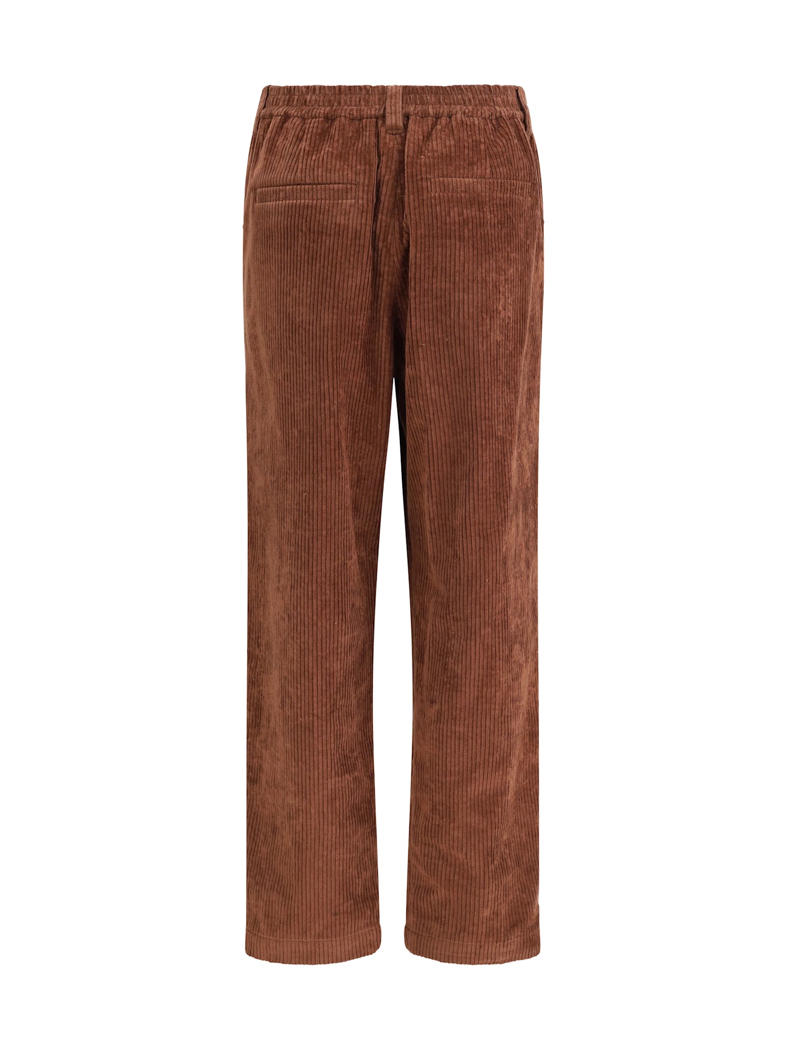 Brunello Cucinelli Soft Corduroy Pleated Straight-leg Ankle Pants In Brown