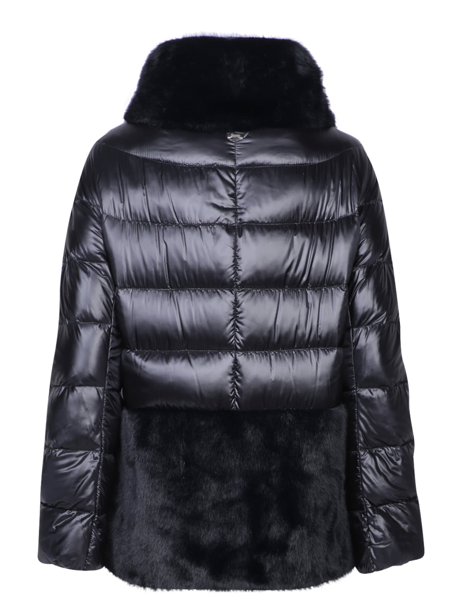 Shop Herno Black Nylon Cape