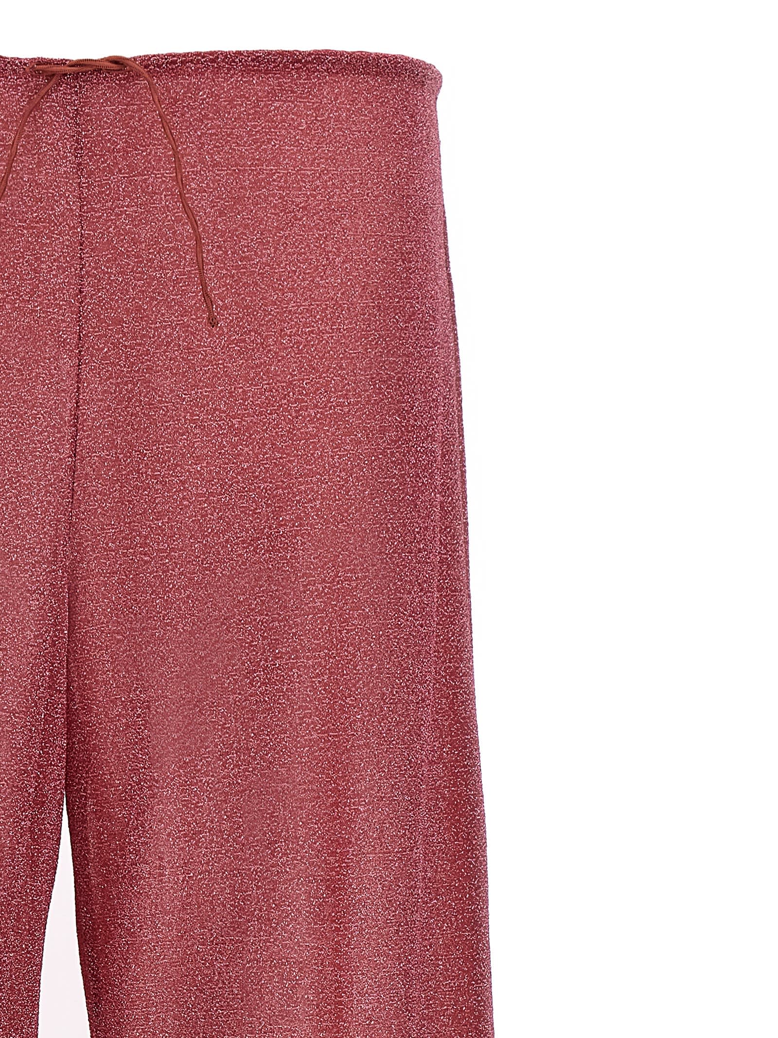 Shop Oseree Lumiere Plumage Pants In Raspberry