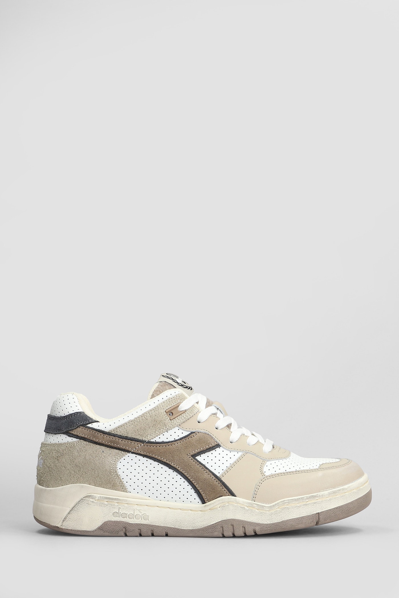 B.560 Torino Italia Sneakers In White Suede And Leather