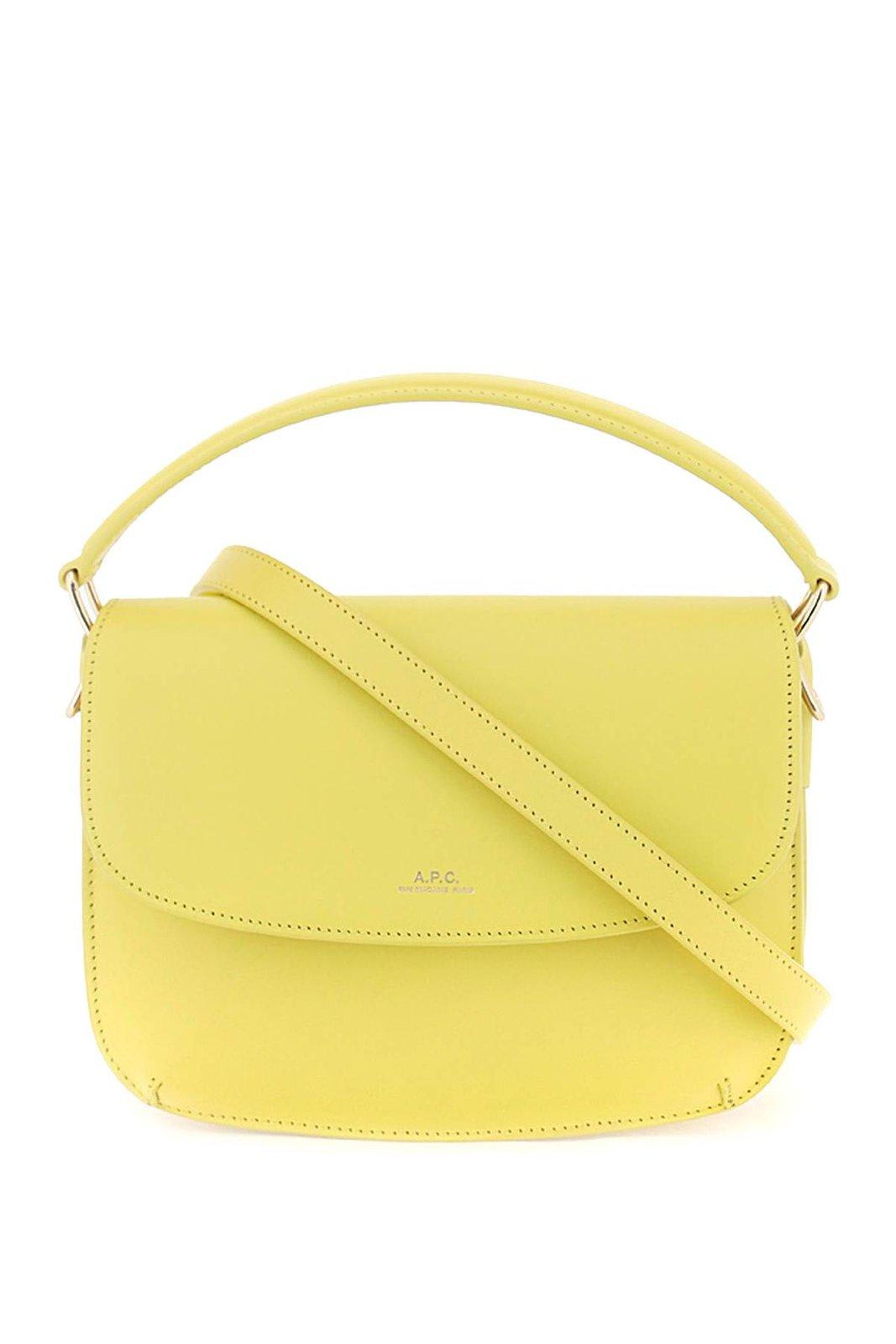 Shop Apc Sarah Logo Detailed Mini Shoulder Bag In Dai Sunshine