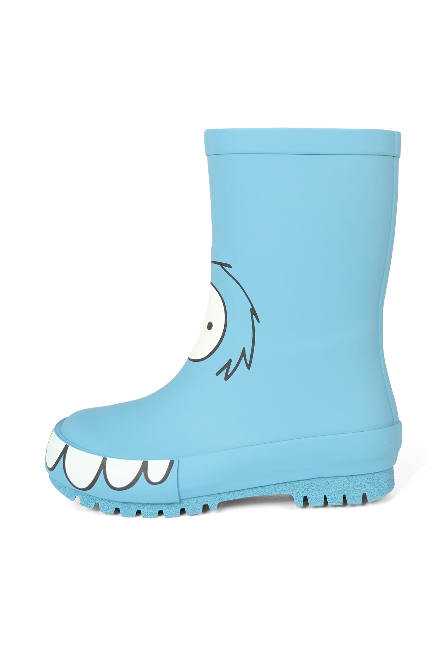 Stella Mccartney Light Blue Rain Boots For Boy With Yeti Print In Blue