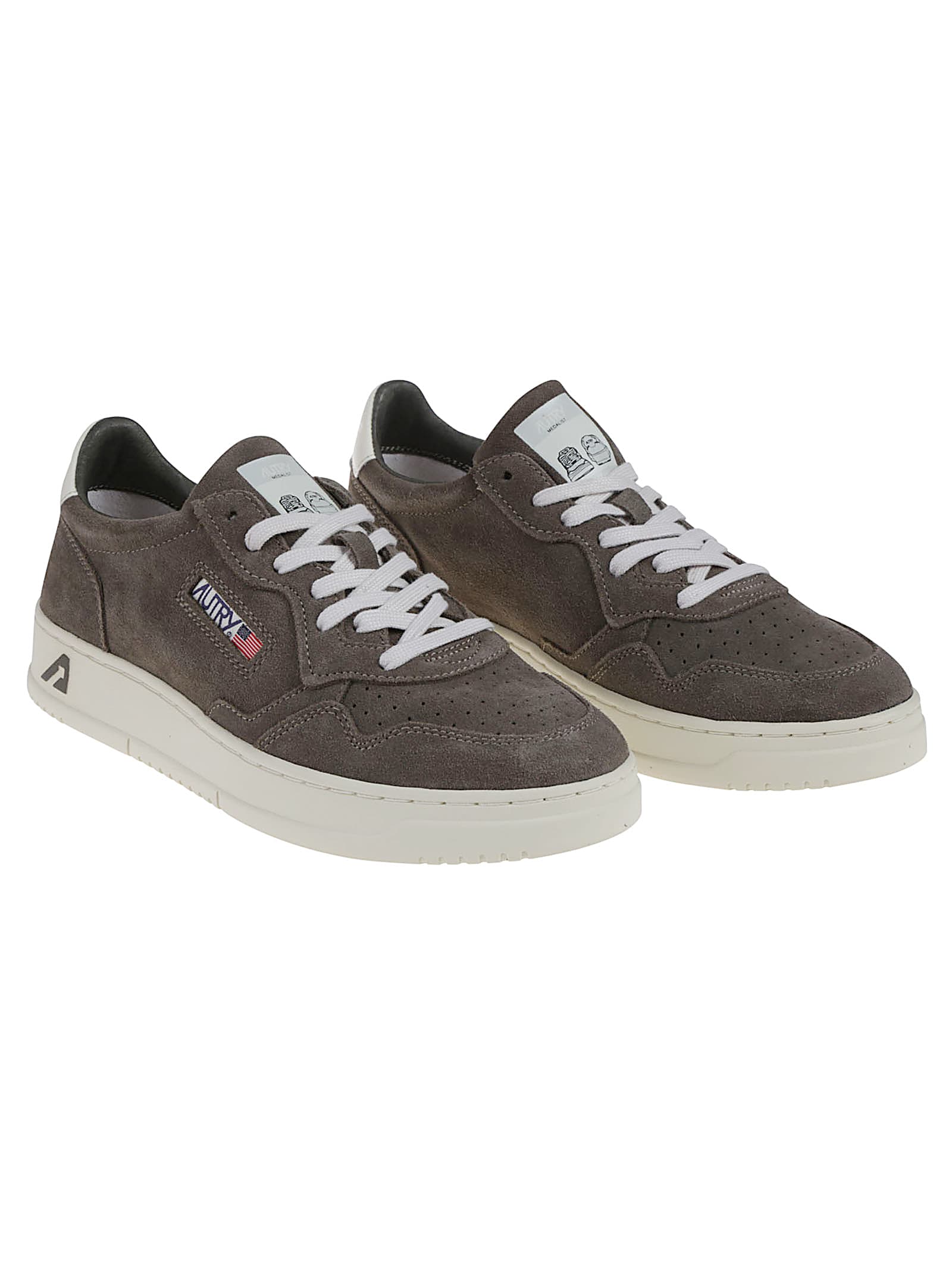 Autry Medalist Low-top Suede Sneakers In Gray