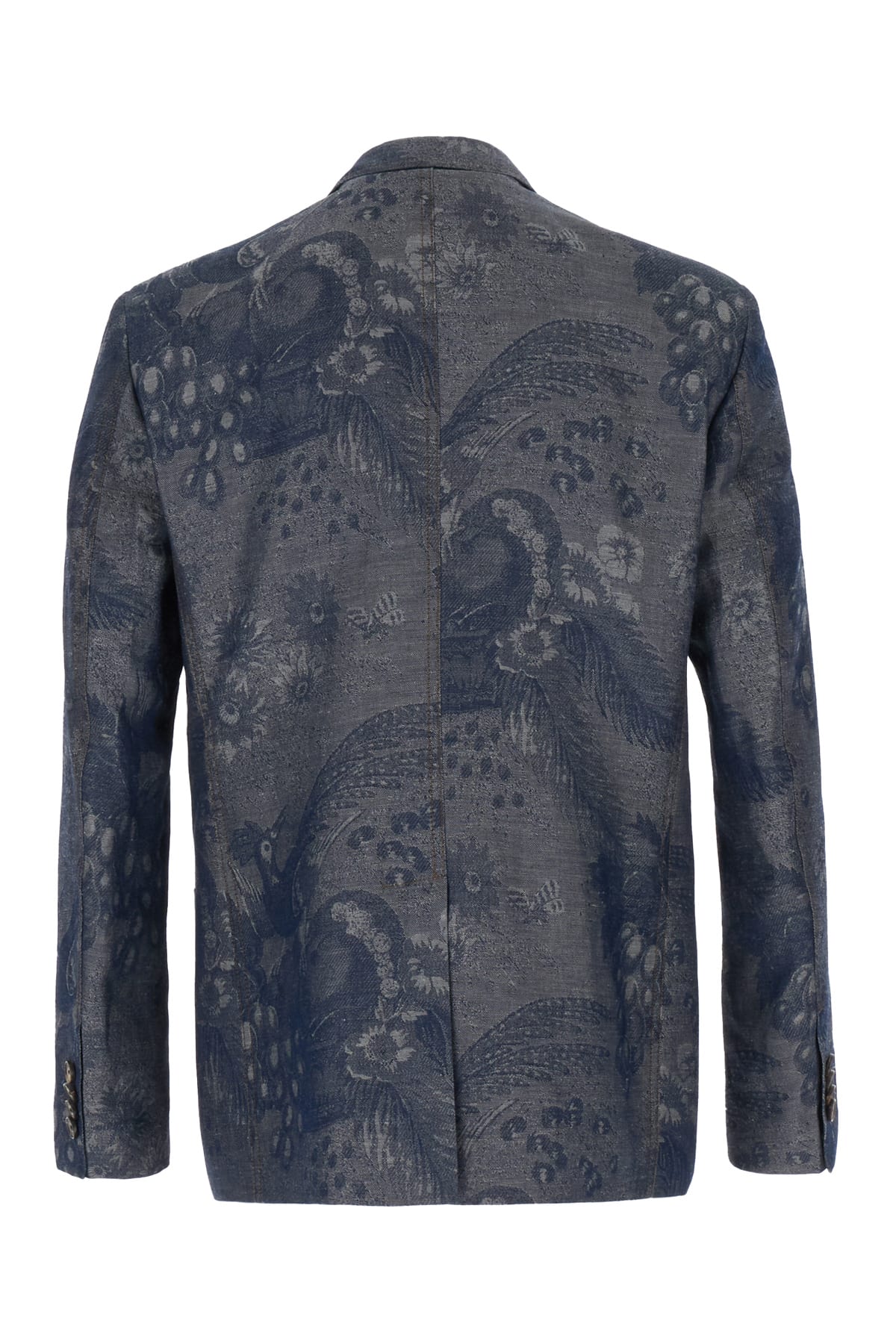 Shop Etro Embroidered Cotton Blend Blazer In S9091