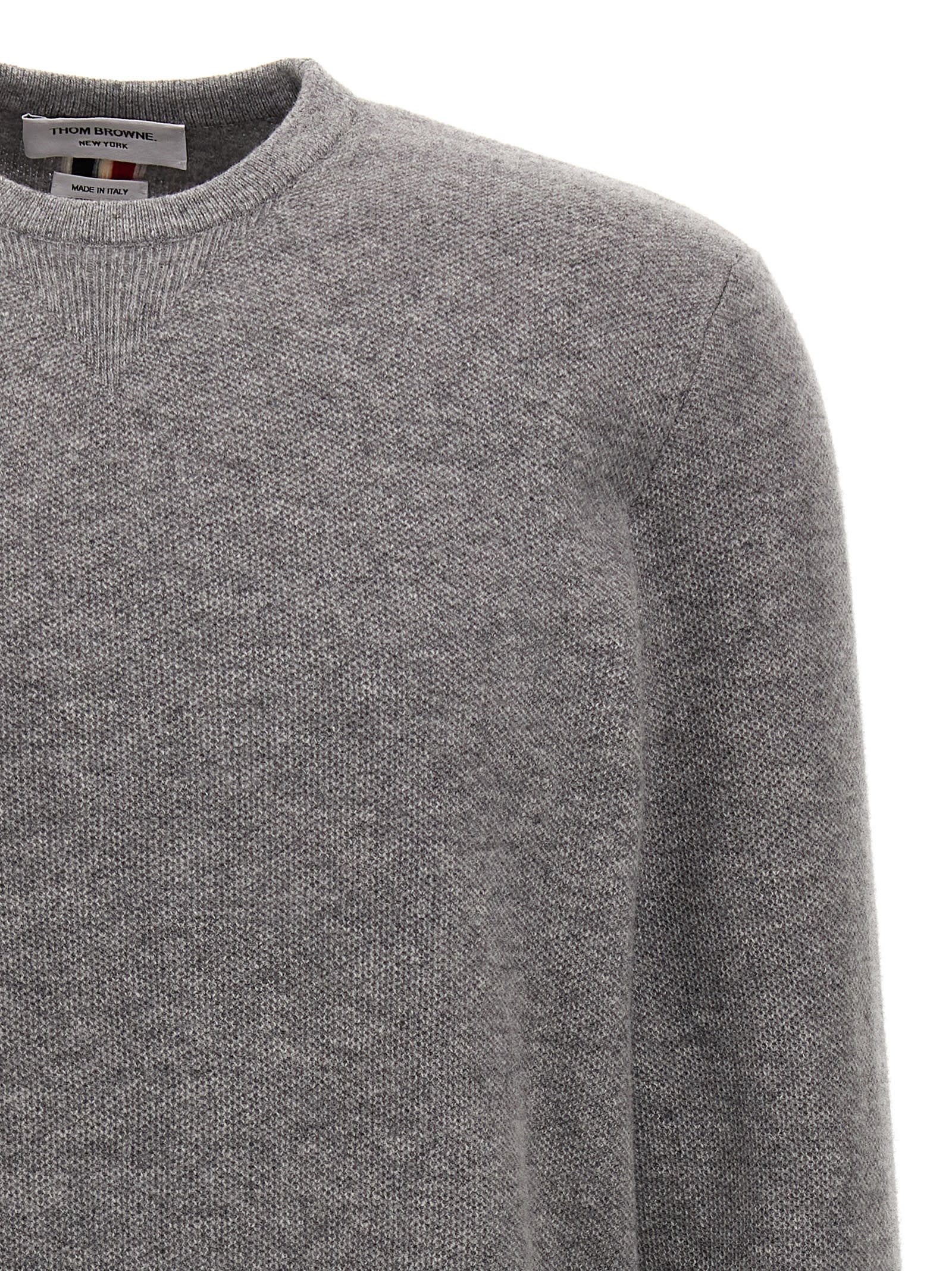 Shop Thom Browne Rwb Sweater In Gray