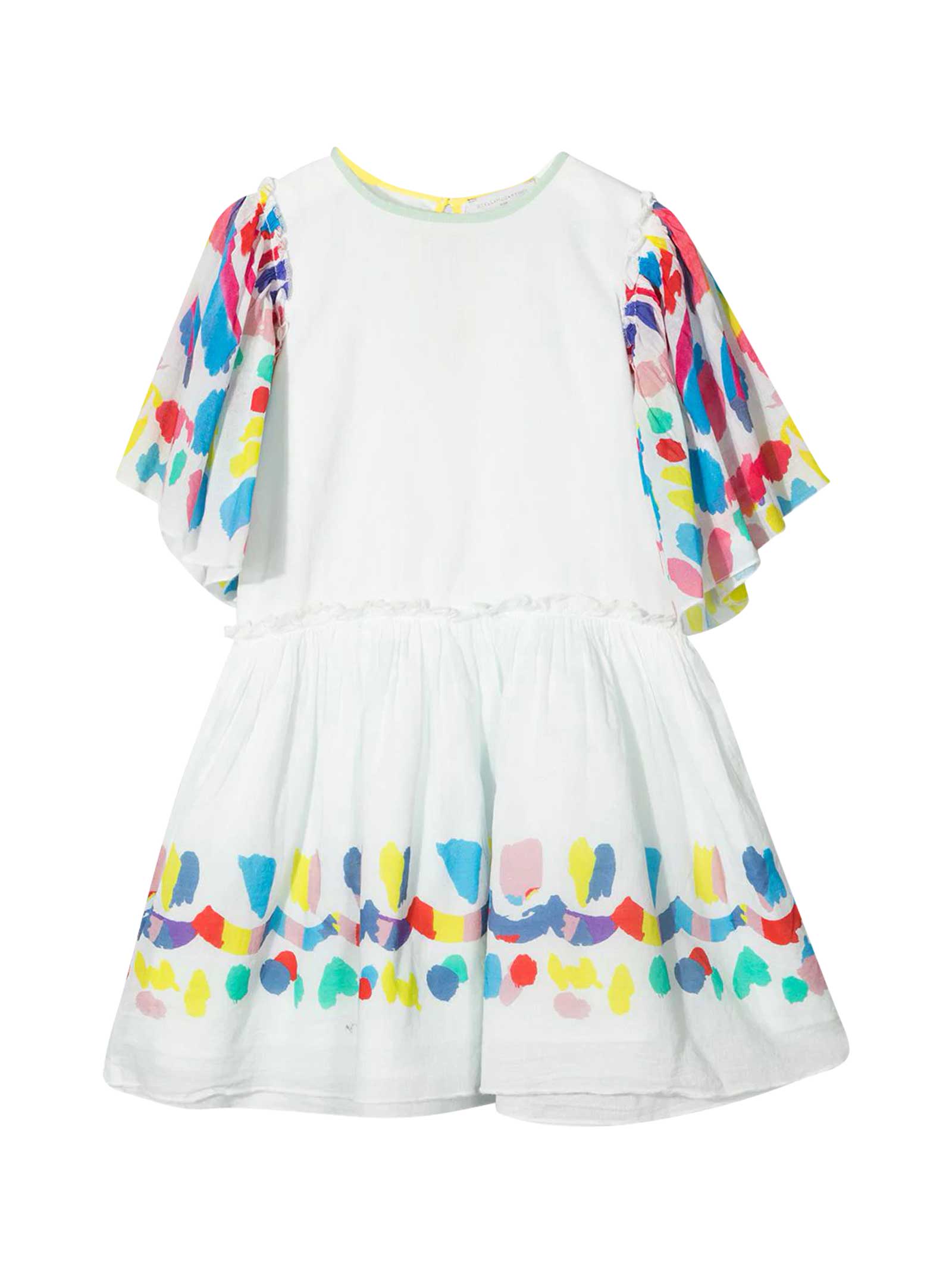 Stella McCartney Kids White Dress With Multicolor Print