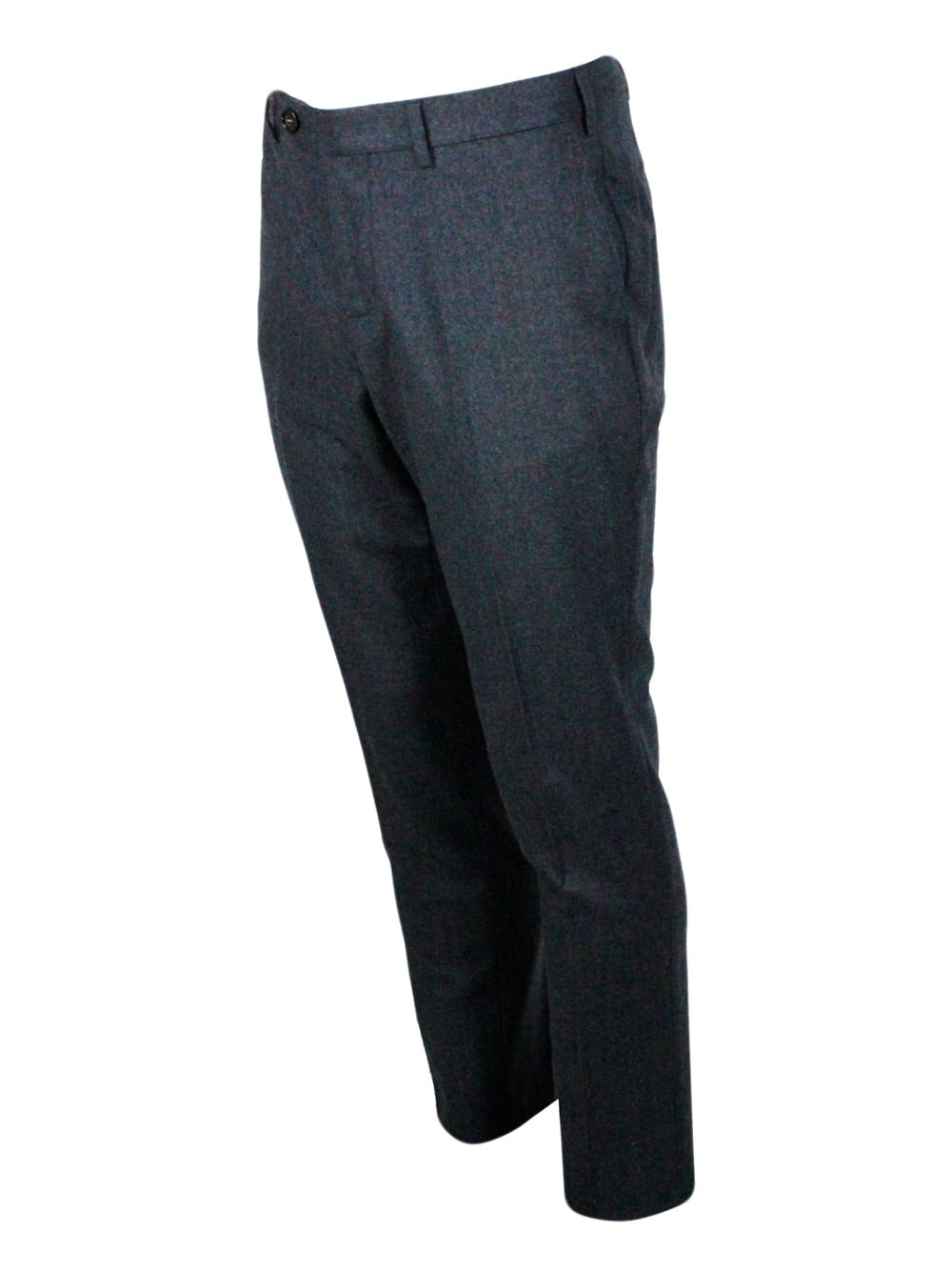 Shop Brunello Cucinelli Trousers Made Of Soft And Precious 100% Virgin Wool With Front And Back Pockets, Zip Closure. Italia In Grey
