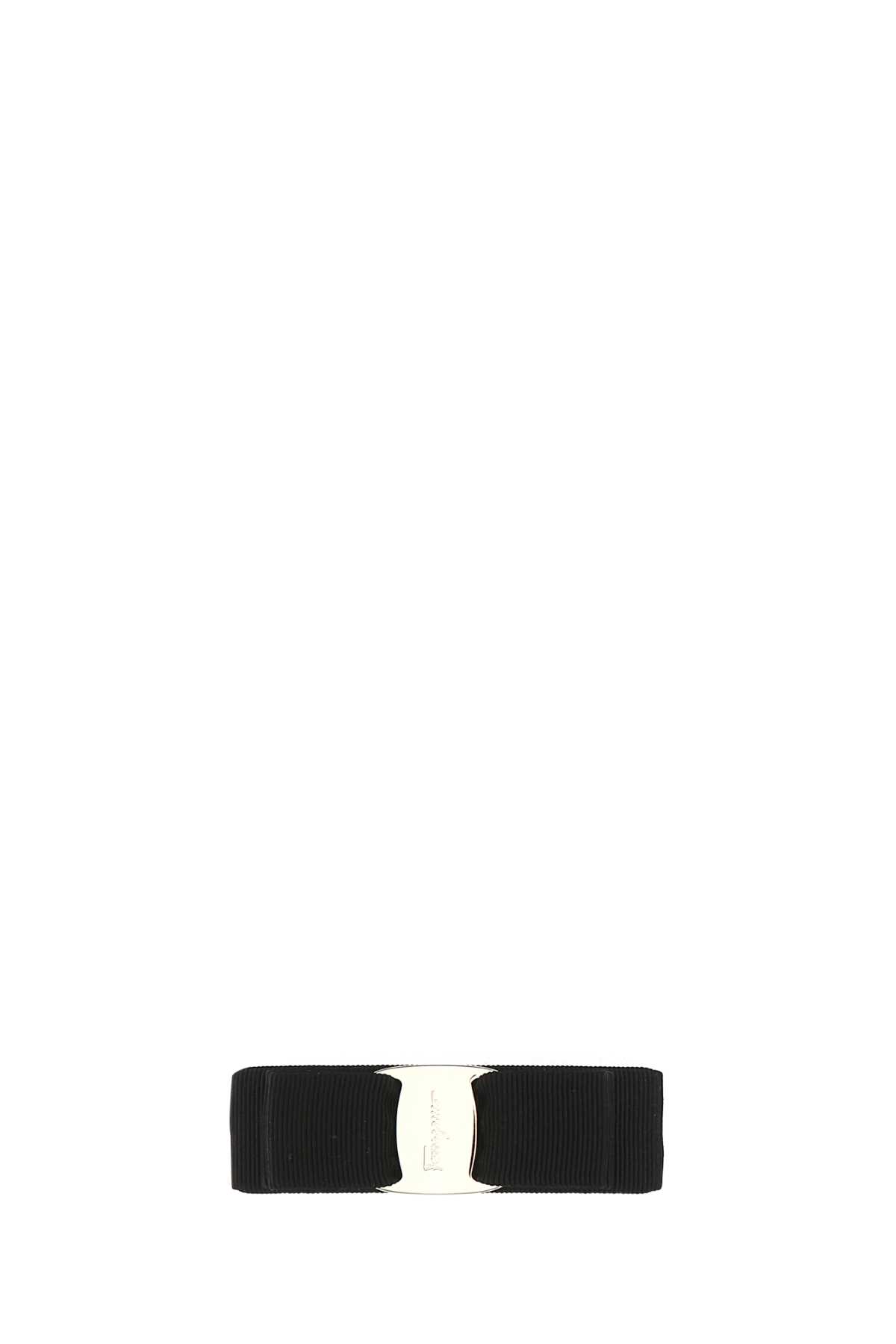 Shop Ferragamo Black Fabric Vara Hair Clip In Nerooro