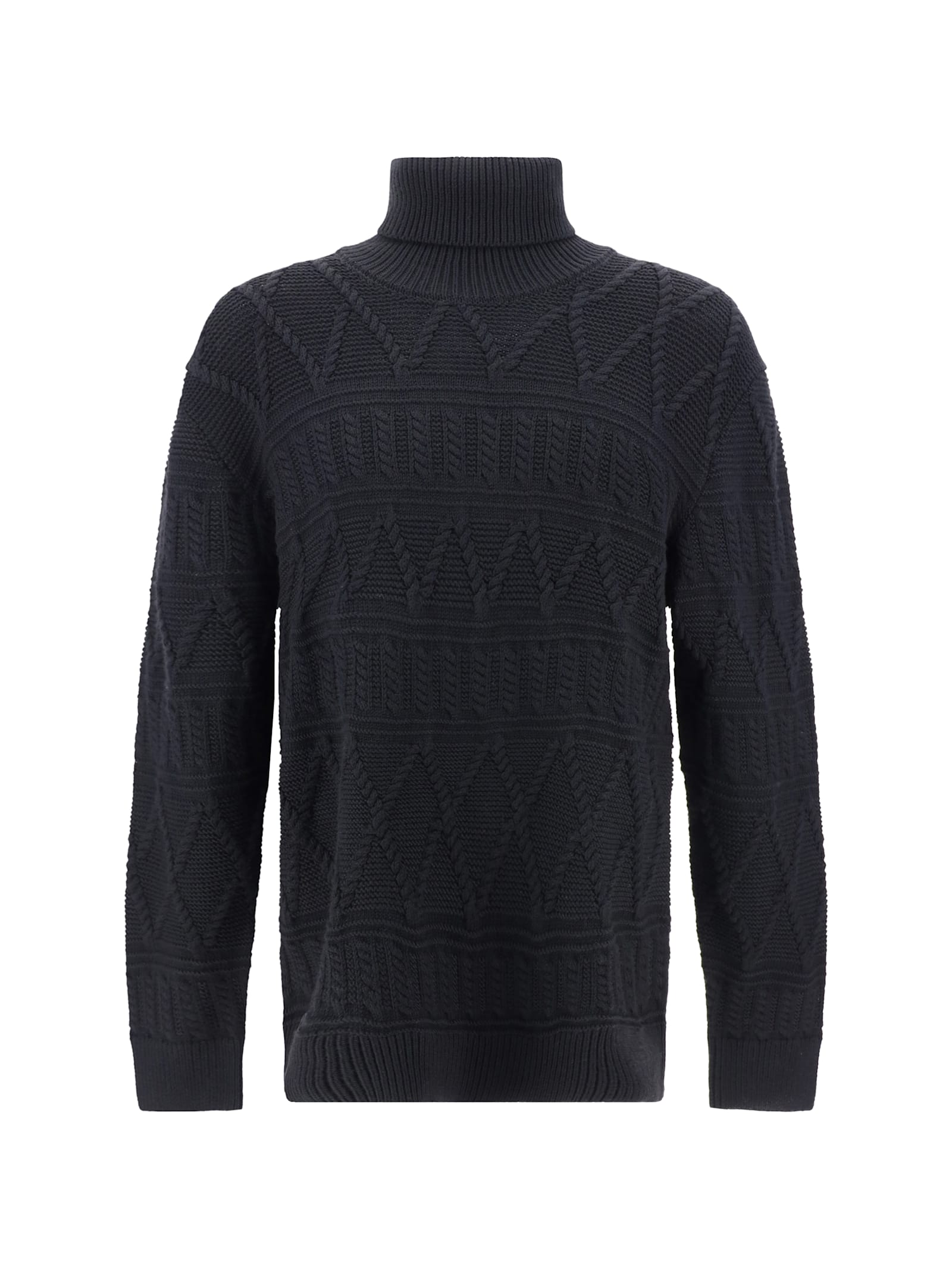 Shop Zegna Turtleneck Sweater In Nero Unito