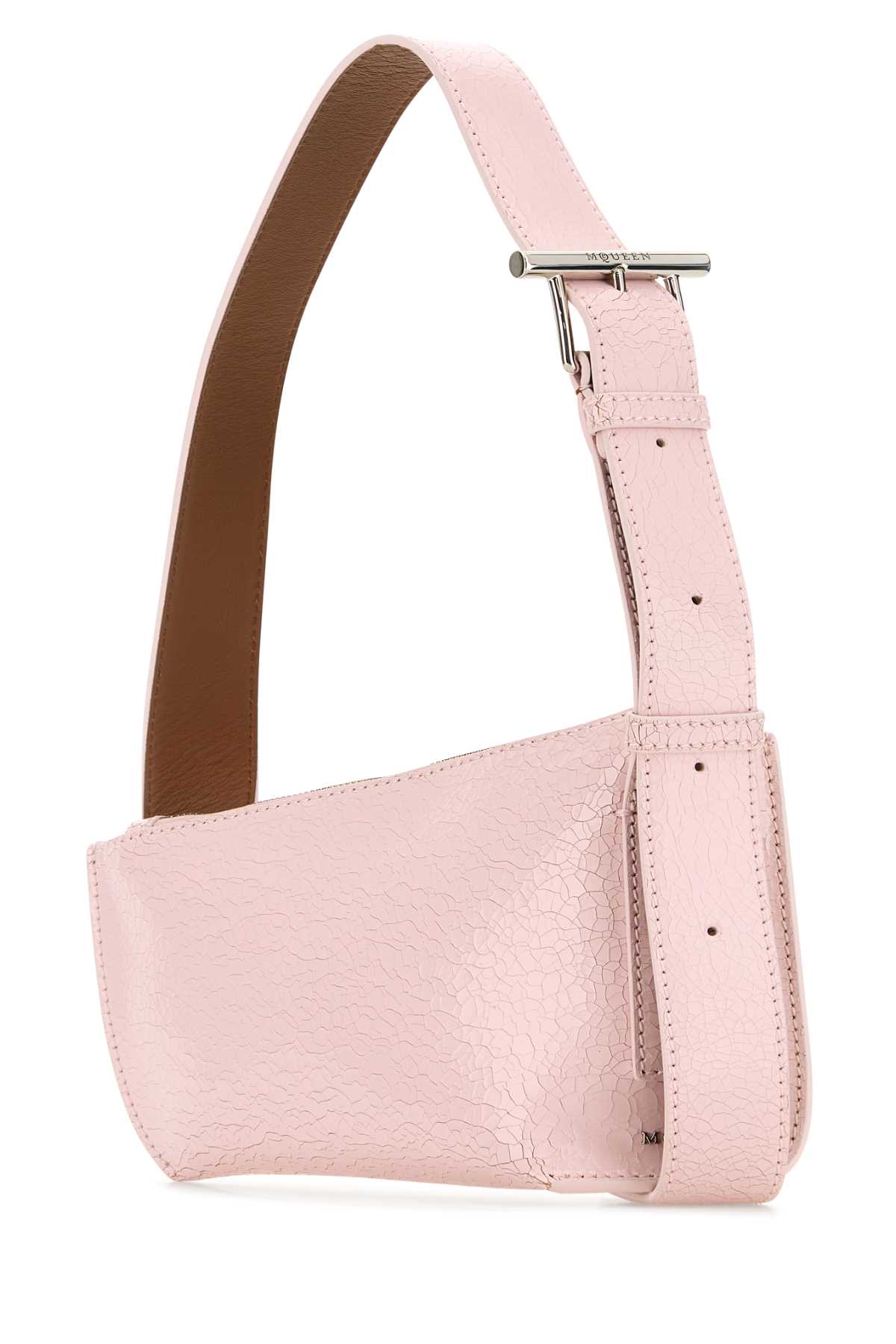 Alexander Mcqueen Pink Leather Sling T-bar Crossbody Bag In Pink