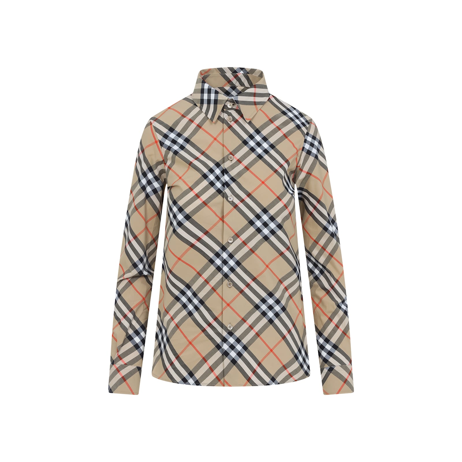 Burberry Check Pattern Wool Blend Shirt Women In Neutral