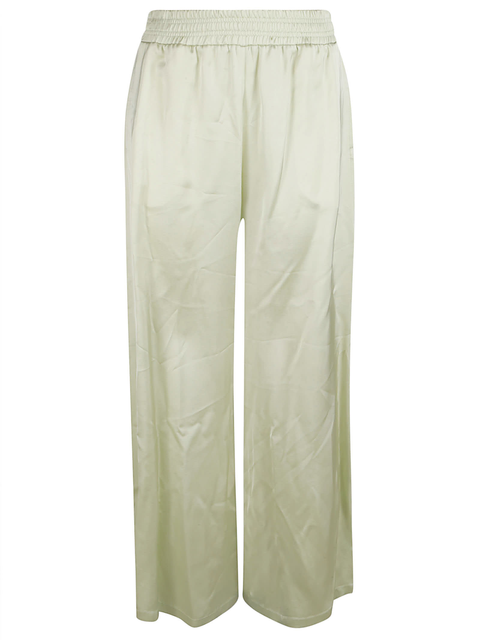 Shop Fabiana Filippi Viscose Trousers In Light/pastel Green