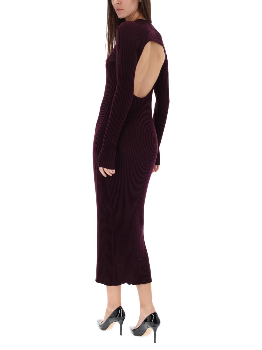 Helmut Lang Dress With Back Slit In Purple
