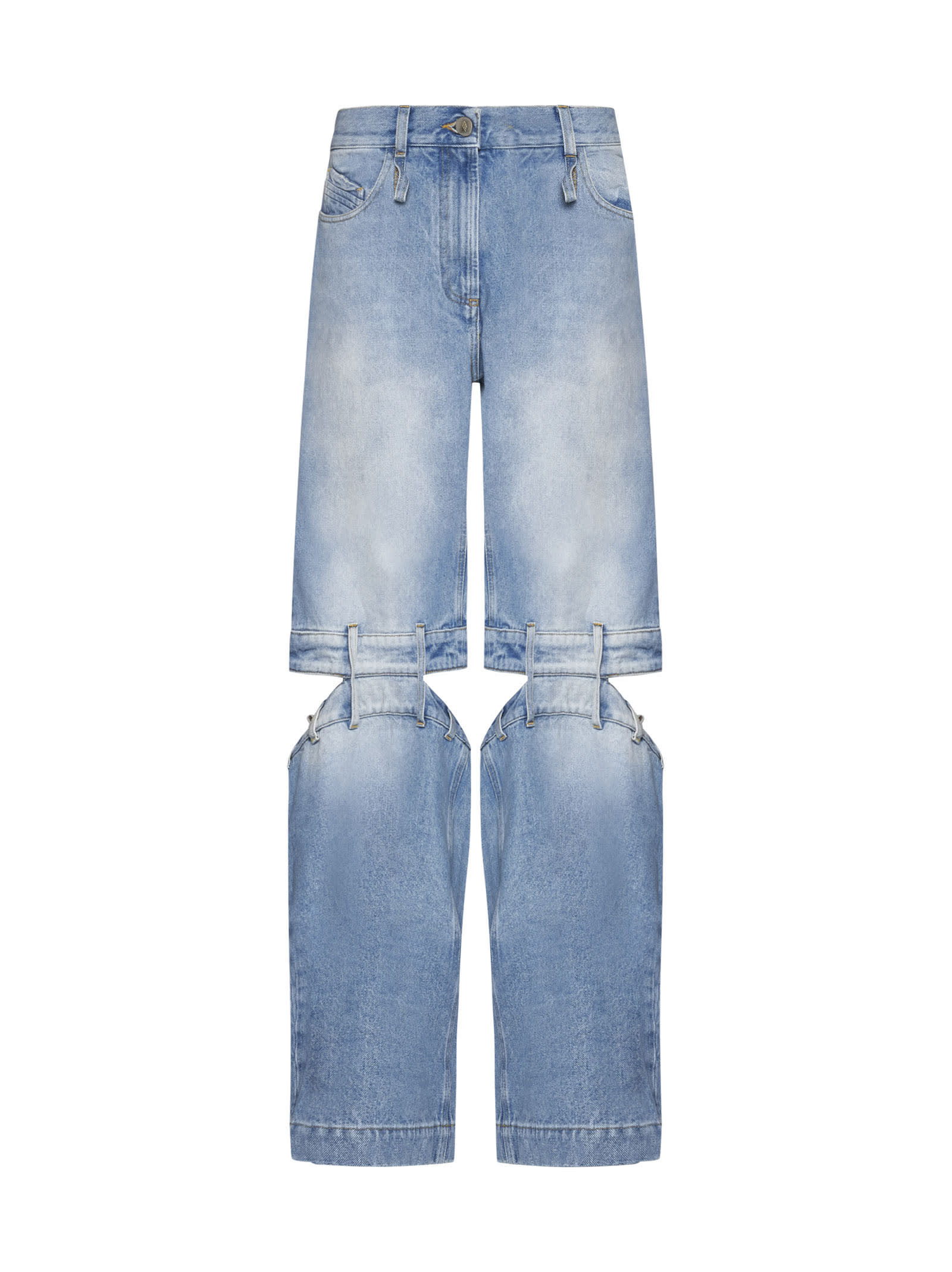 Shop Attico Jeans In Sky Blue