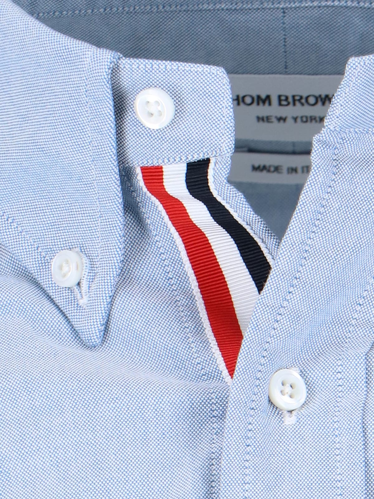 Shop Thom Browne Botton Down Shirt In Blue