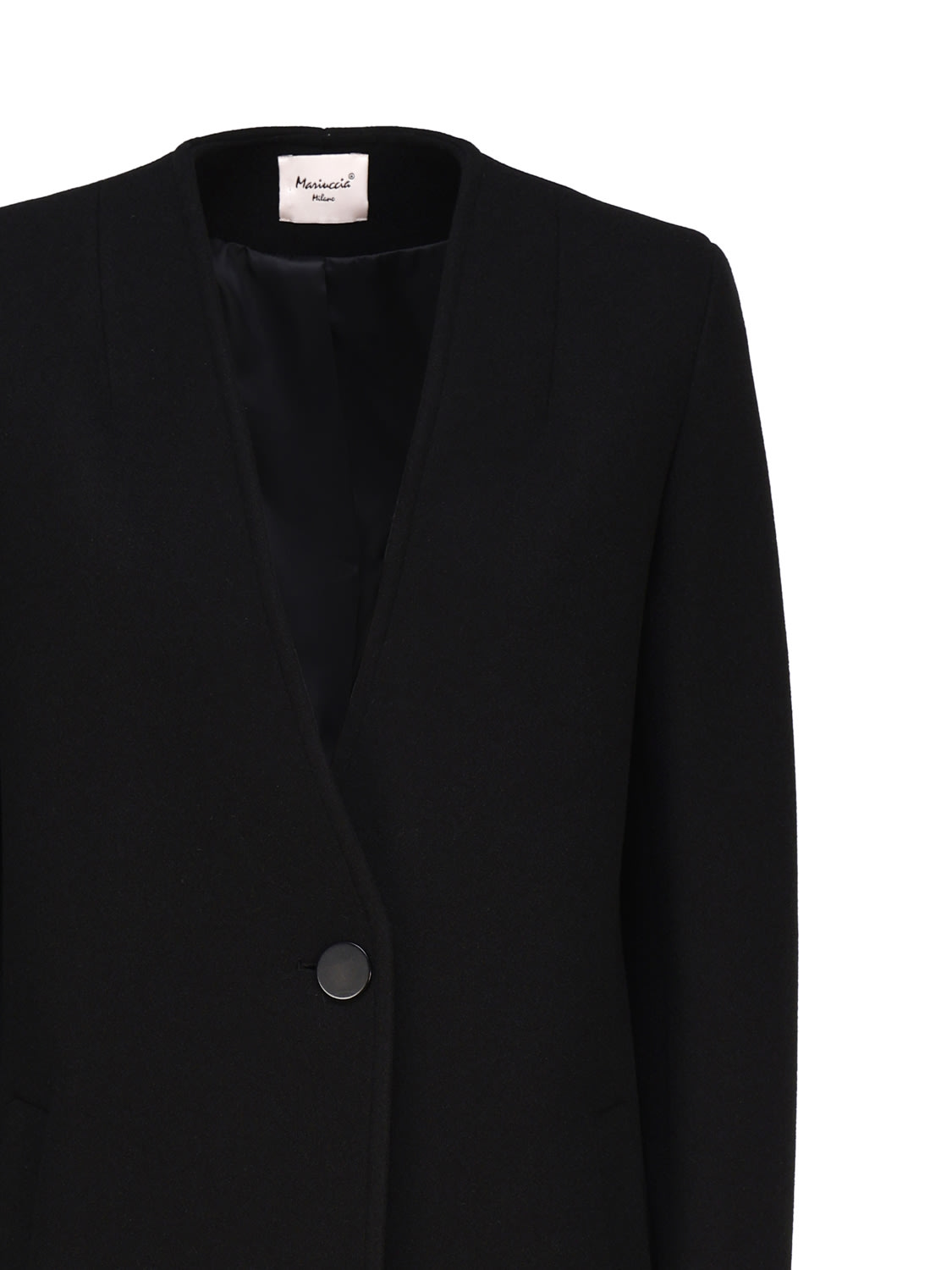 Shop Mariuccia Milano Long Single-breasted Coat In Black