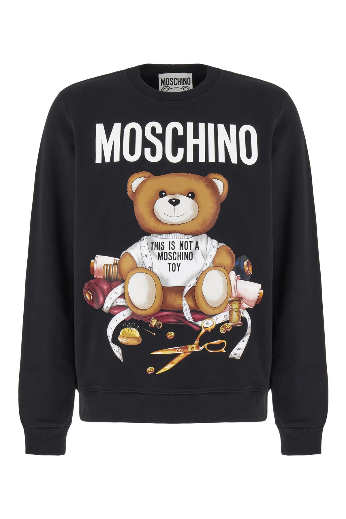 Moschino Black Cotton Sweatshirt In V1555