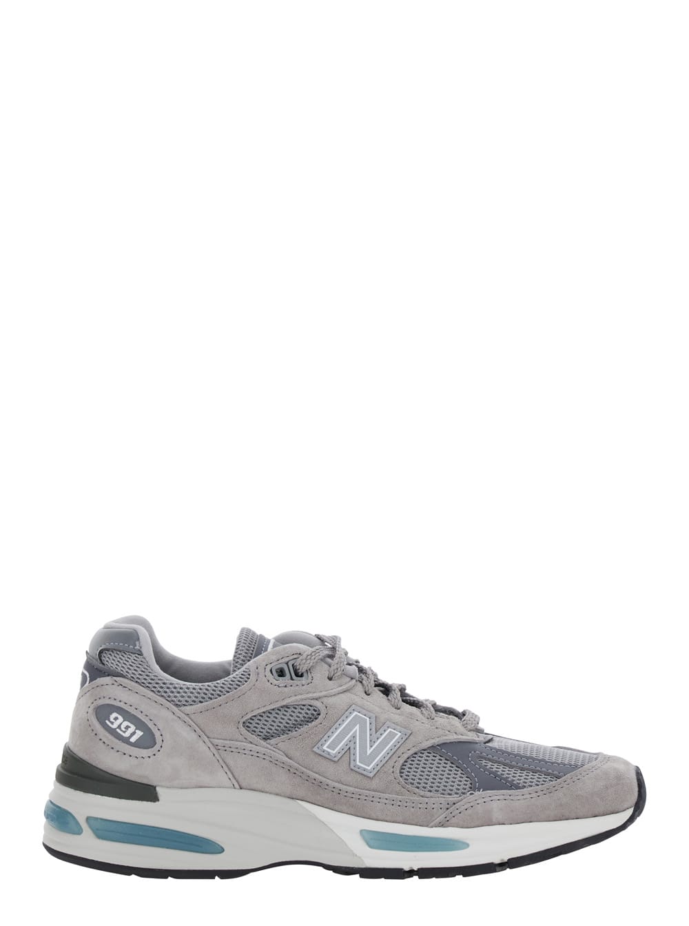 New Balance Grey Low Top Sneakers With Logo Detail In Suede And Tech Fabric Unisex