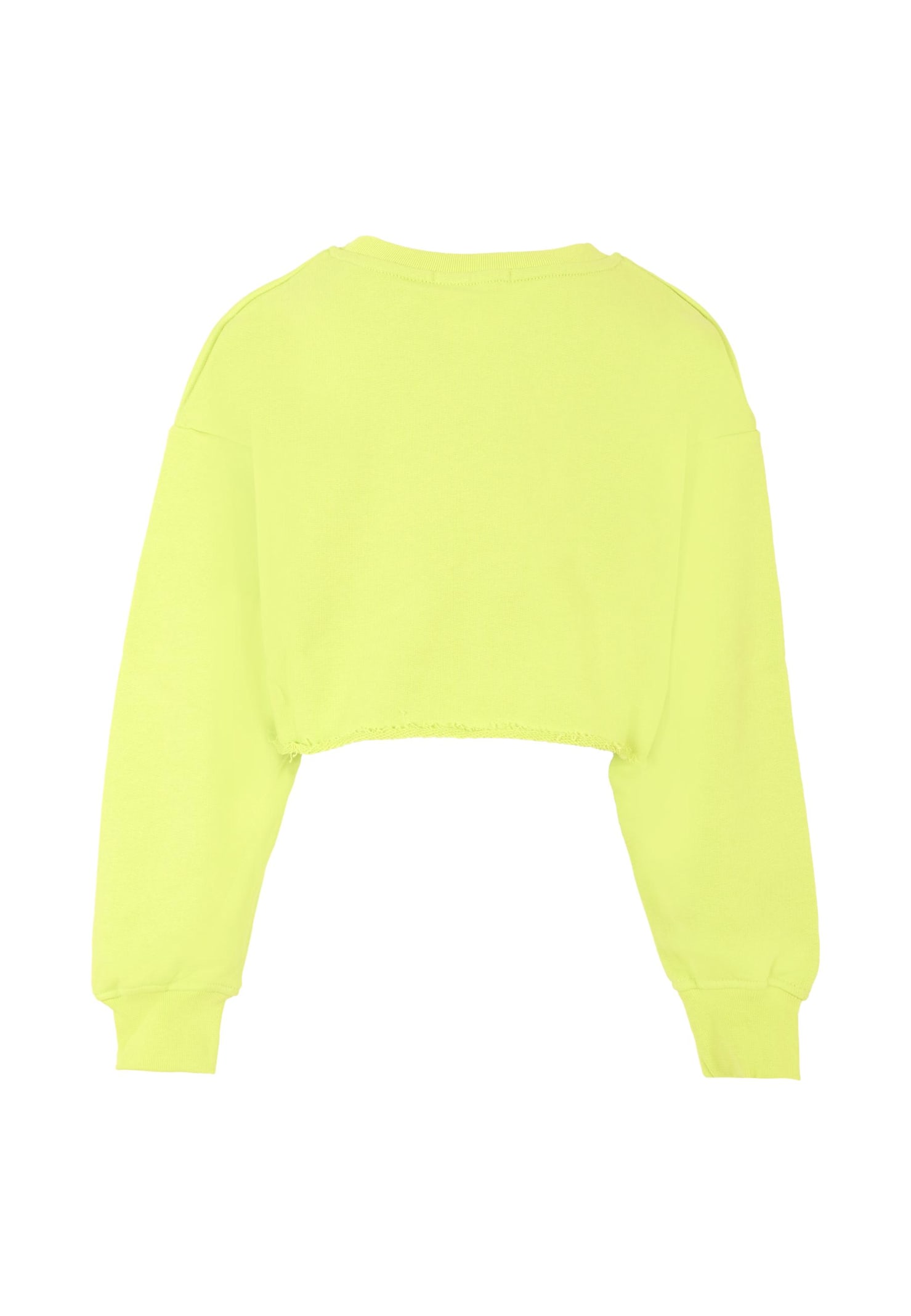 Msgm Yellow Sweatshirt For Girl With Logo In Yellow
