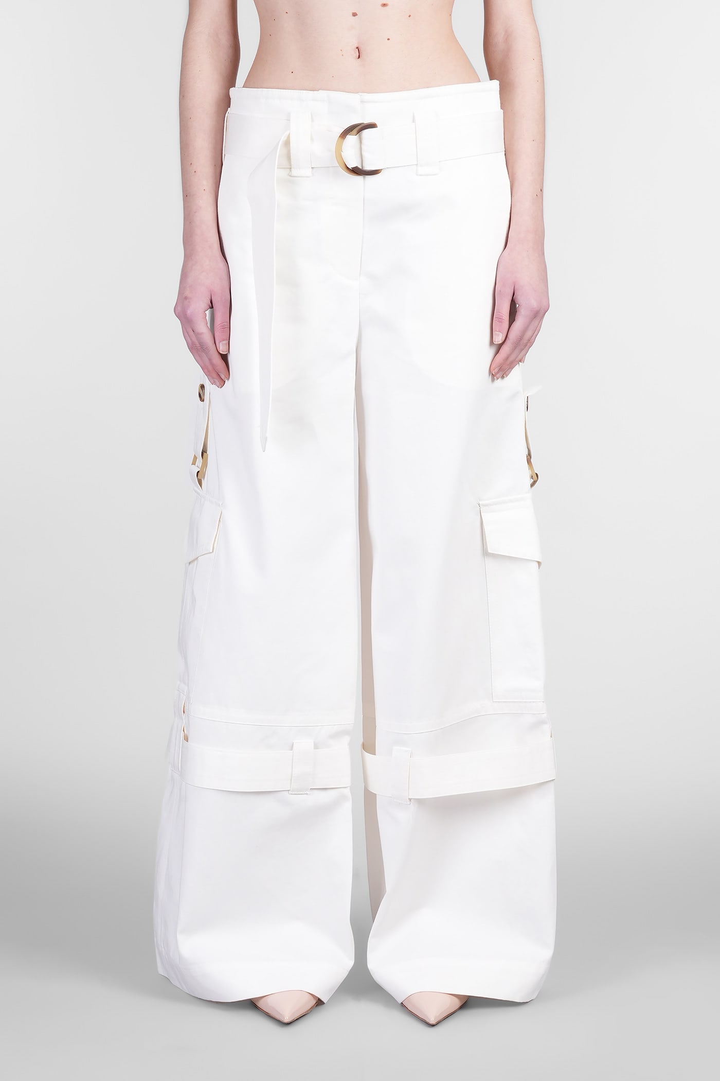 ZIMMERMANN PANTS IN WHITE COTTON