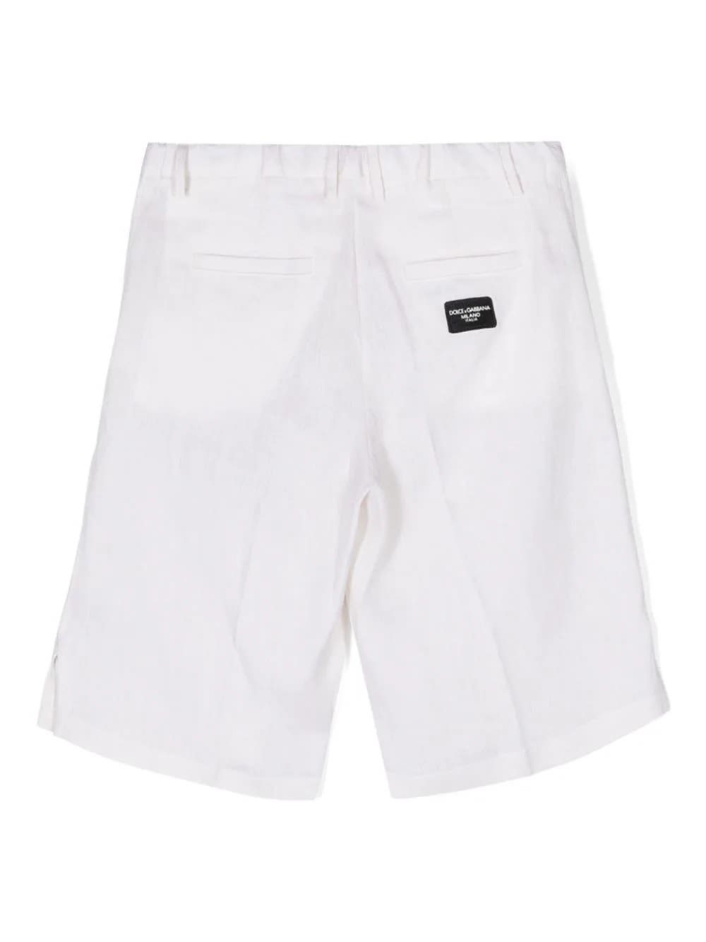 Shop Dolce & Gabbana White Linen Bermuda Shorts