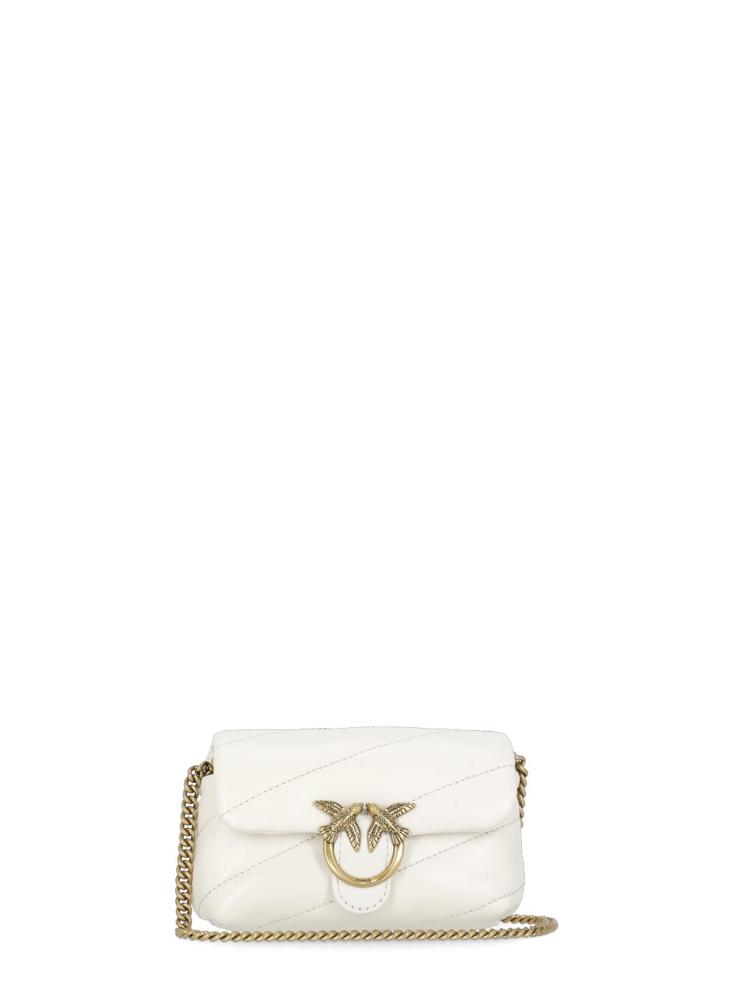 Shop Pinko Micro Love Puff Shoulder Bag In White