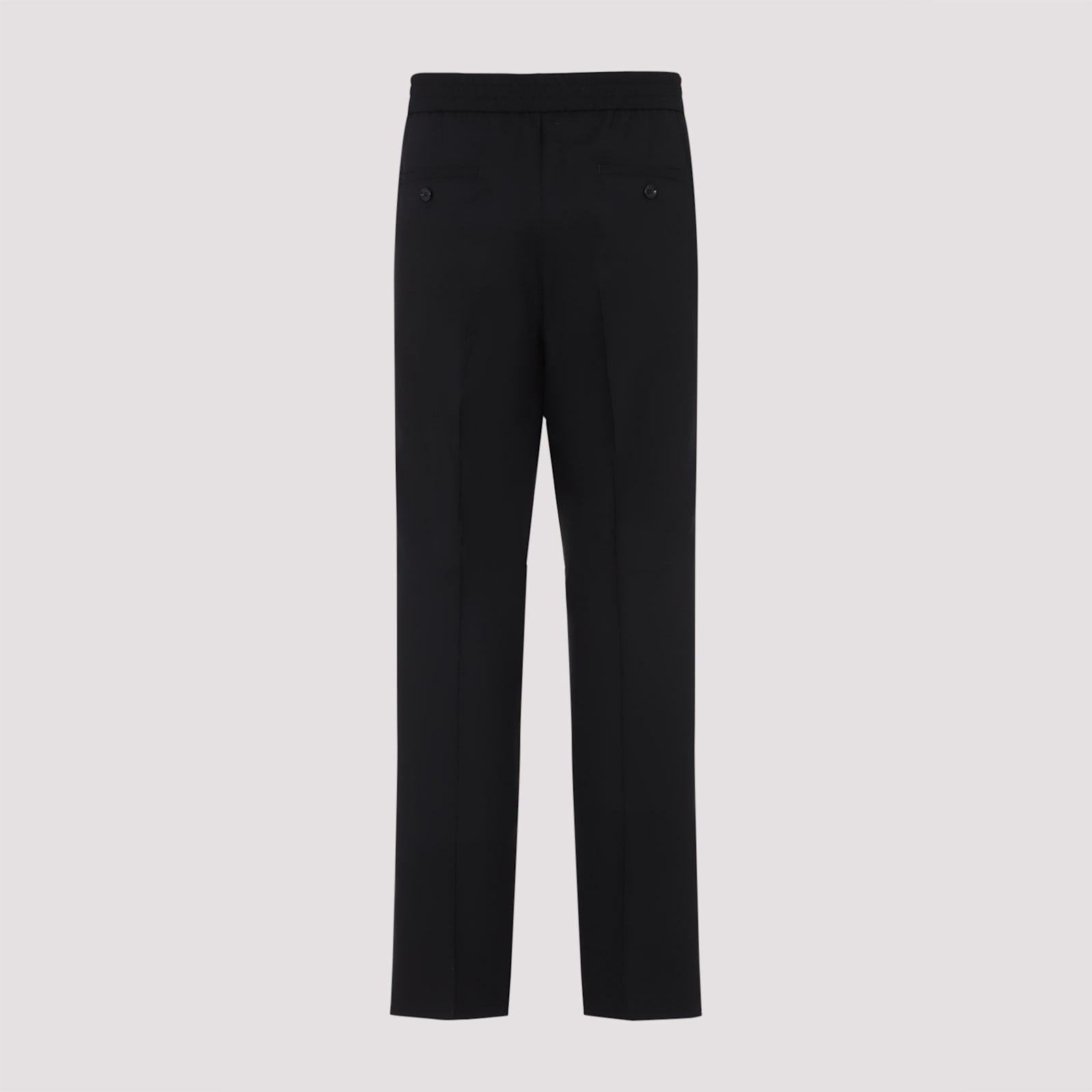 Ami Alexandre Mattiussi Wool Wide-leg Pant Cropped Length In Black
