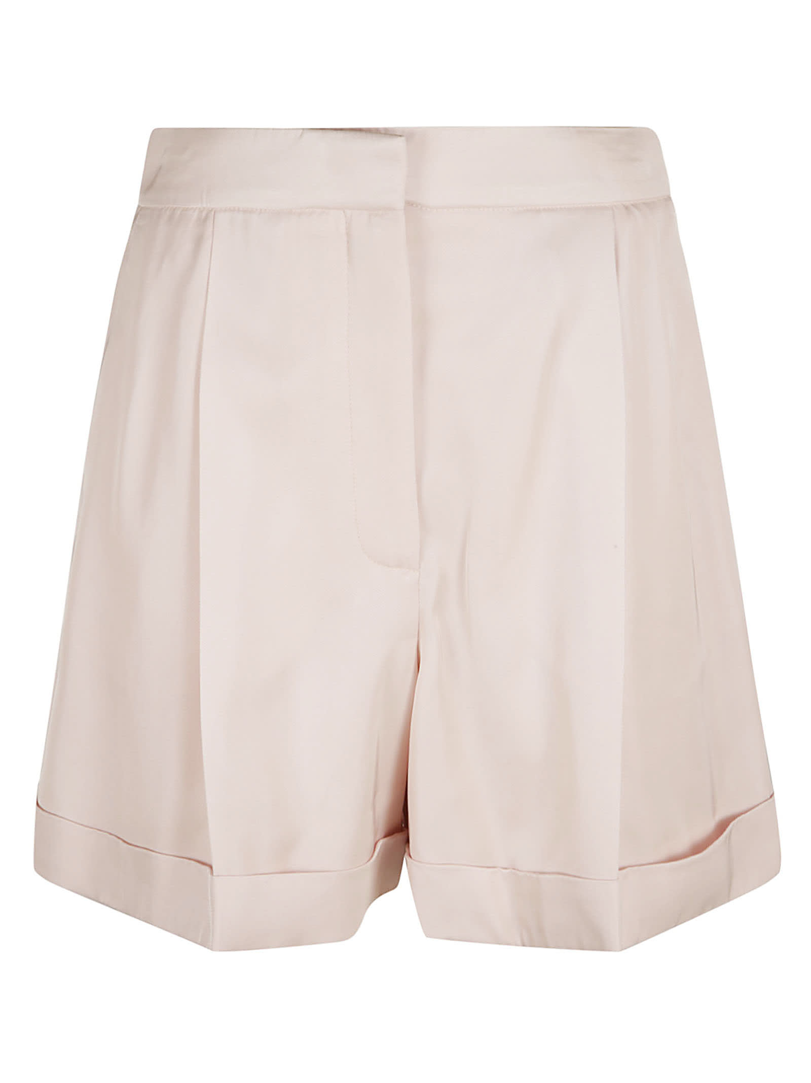 Foldover Plain Trouser Shorts