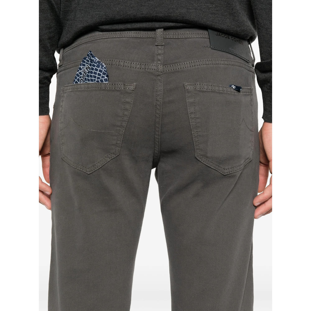 Jacob Cohen Button-fly Five-pocket Trousers In Gray
