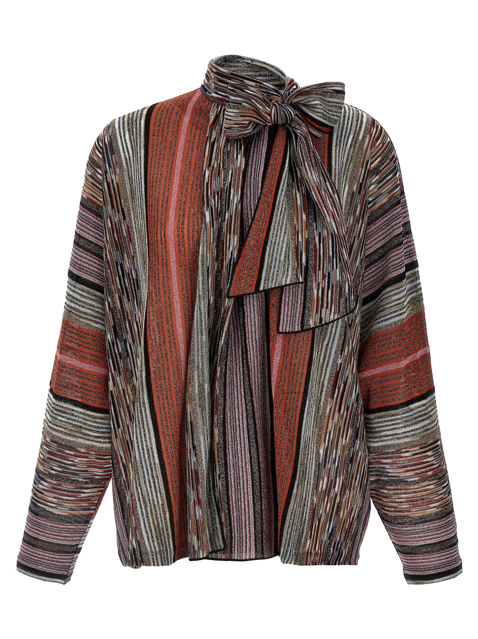 Shop Missoni Lamé Stripes Blouse In Multicolor