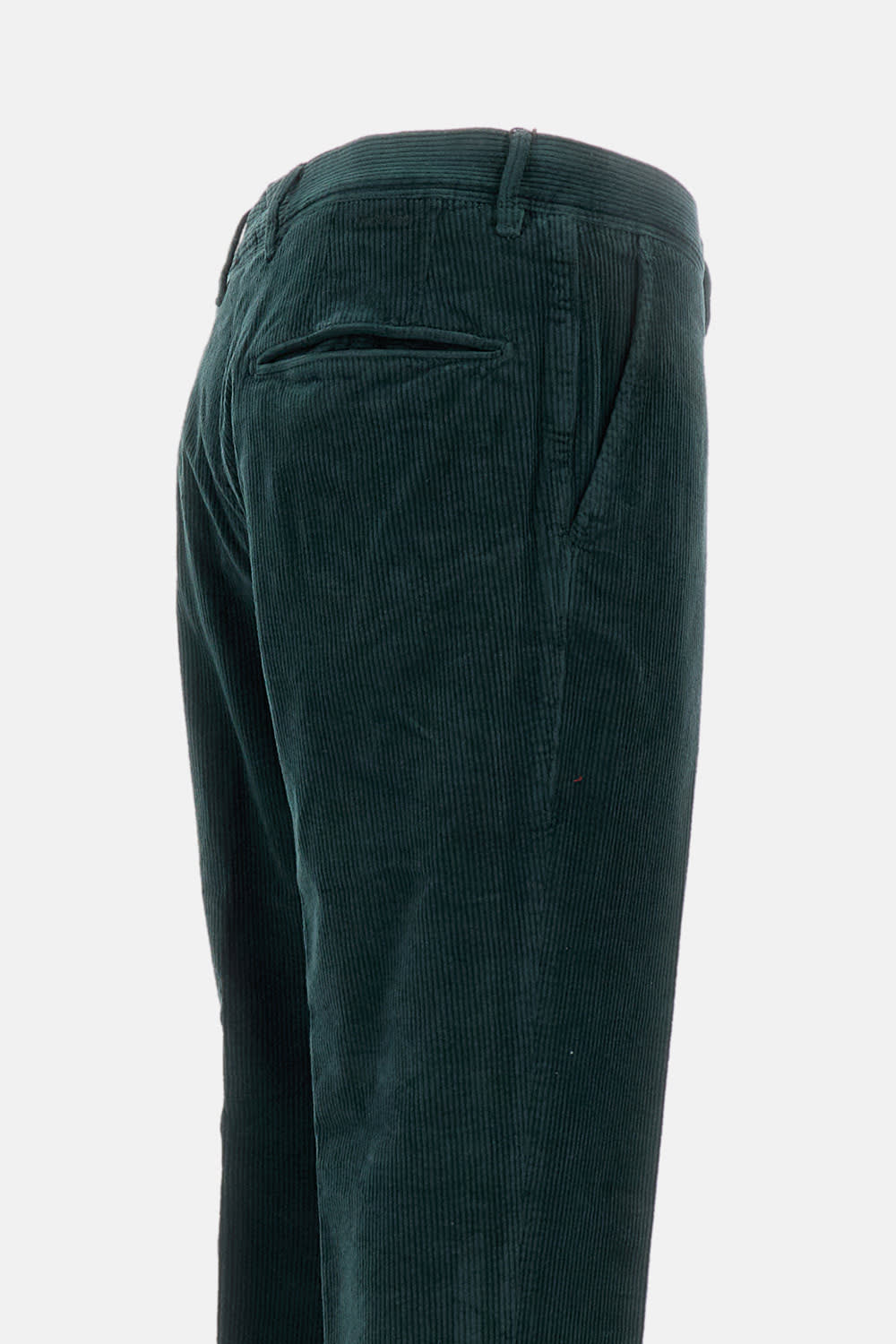 Incotex Tailored Fit Corduroy Trousers With Zip In Green