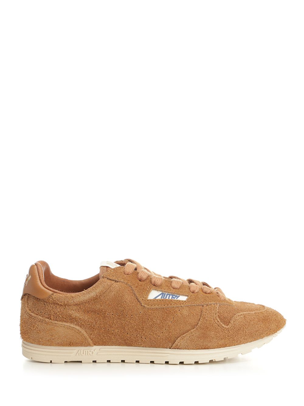 Autry Windspin Sneakers In Beige Suede In Animal Print