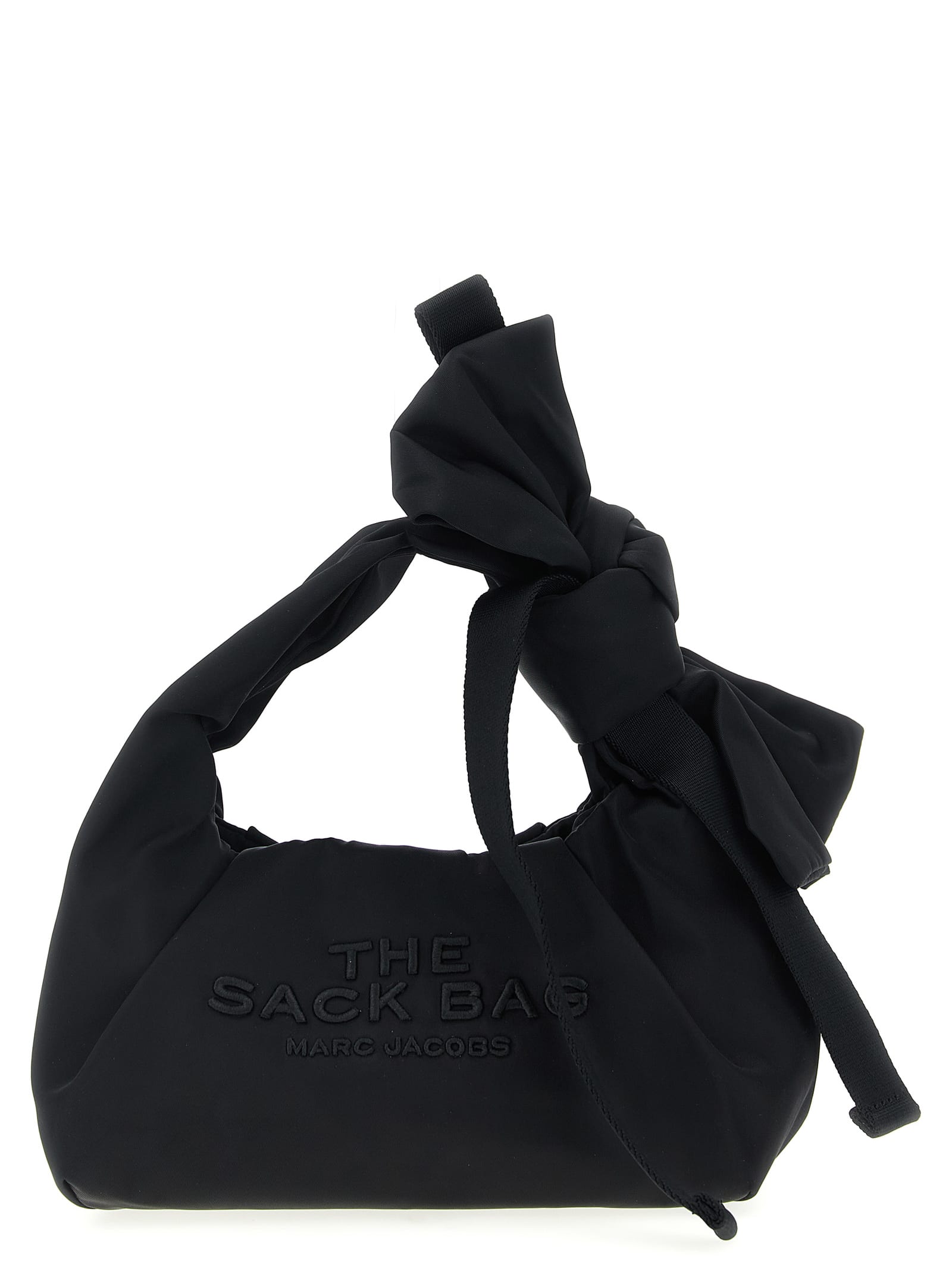 Marc Jacobs The Bow Nylon Mini Sack Handbag In Black