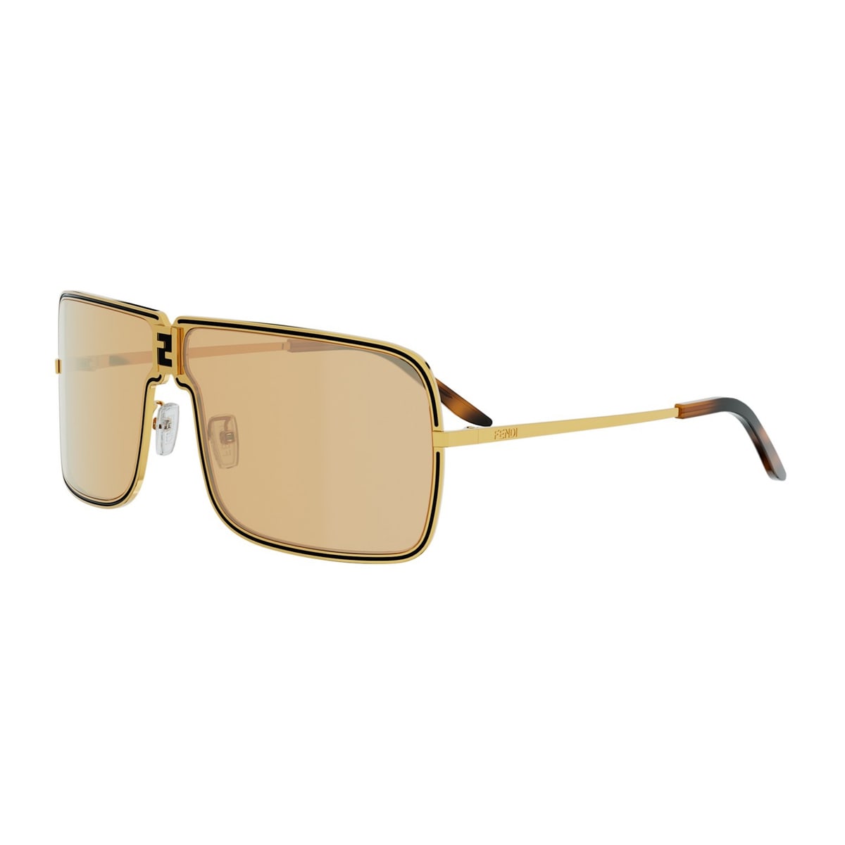 Fendi Fe40195u Ness 45e 45e Marrone Bronzato Sunglasses In Gold