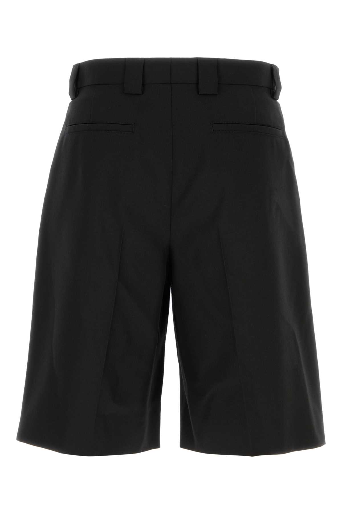 Shop Gucci Black Twill Bermuda Shorts In Blackmix