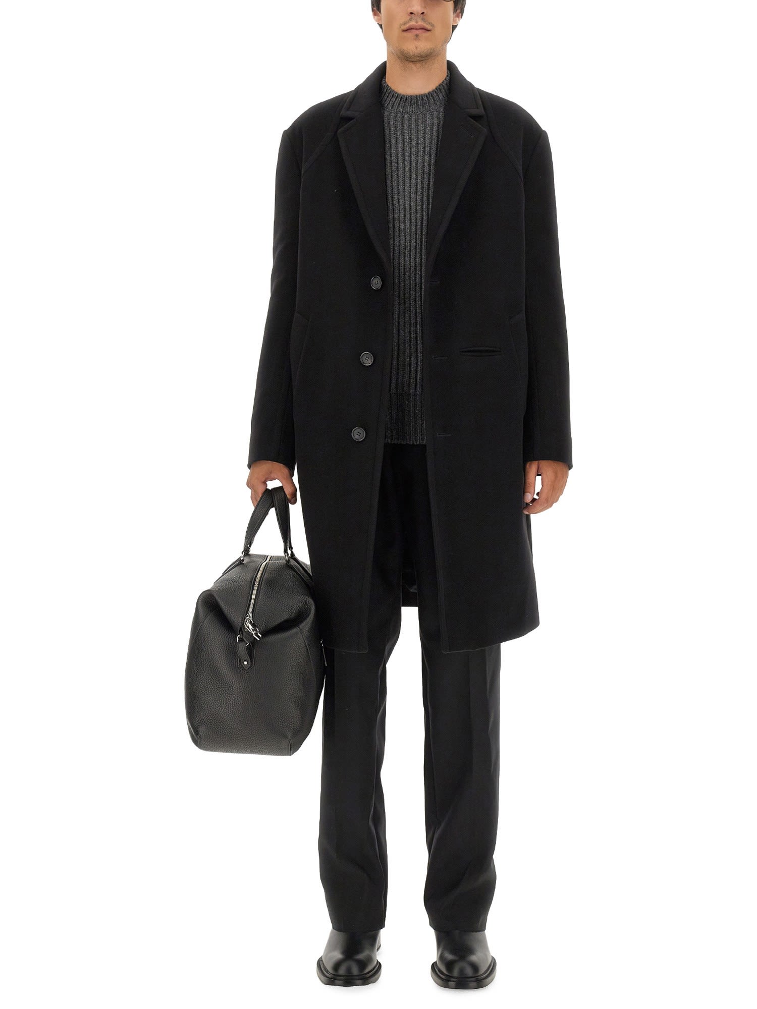 Alexander Mcqueen Single-breasted Coat In Black